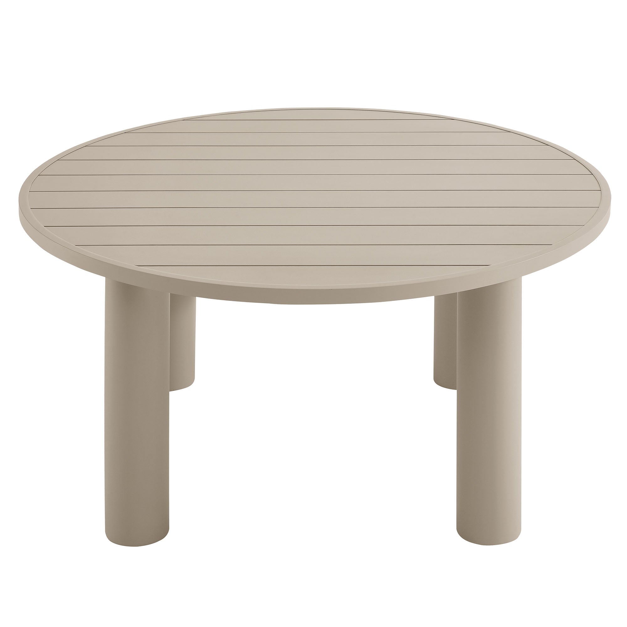 Nautica 5-Piece Round Outdoor Patio Aluminum Dining Table and Chairs Set, Ivory Taupe