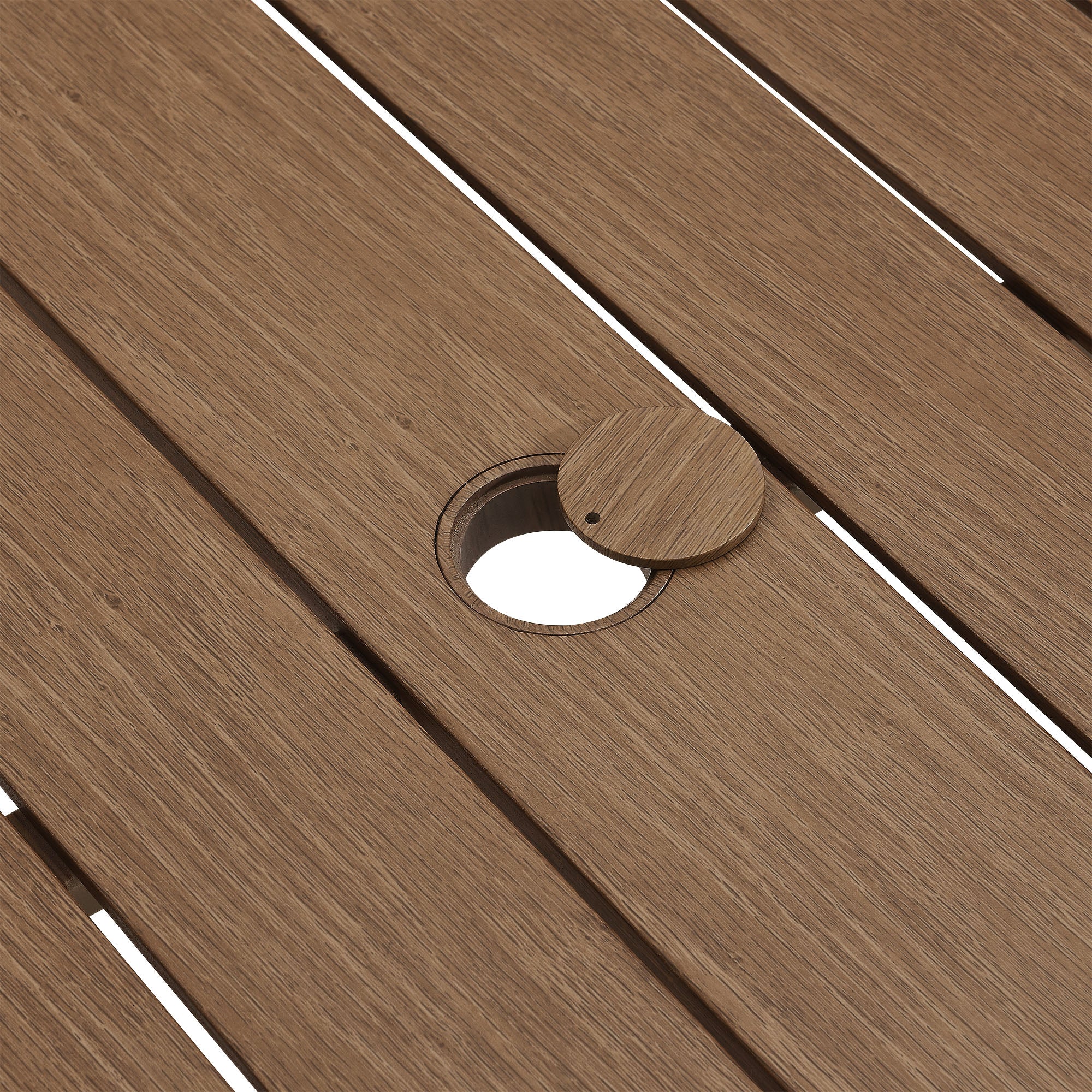 Parkland 76" Outdoor Patio Aluminum Dining Table, Walnut