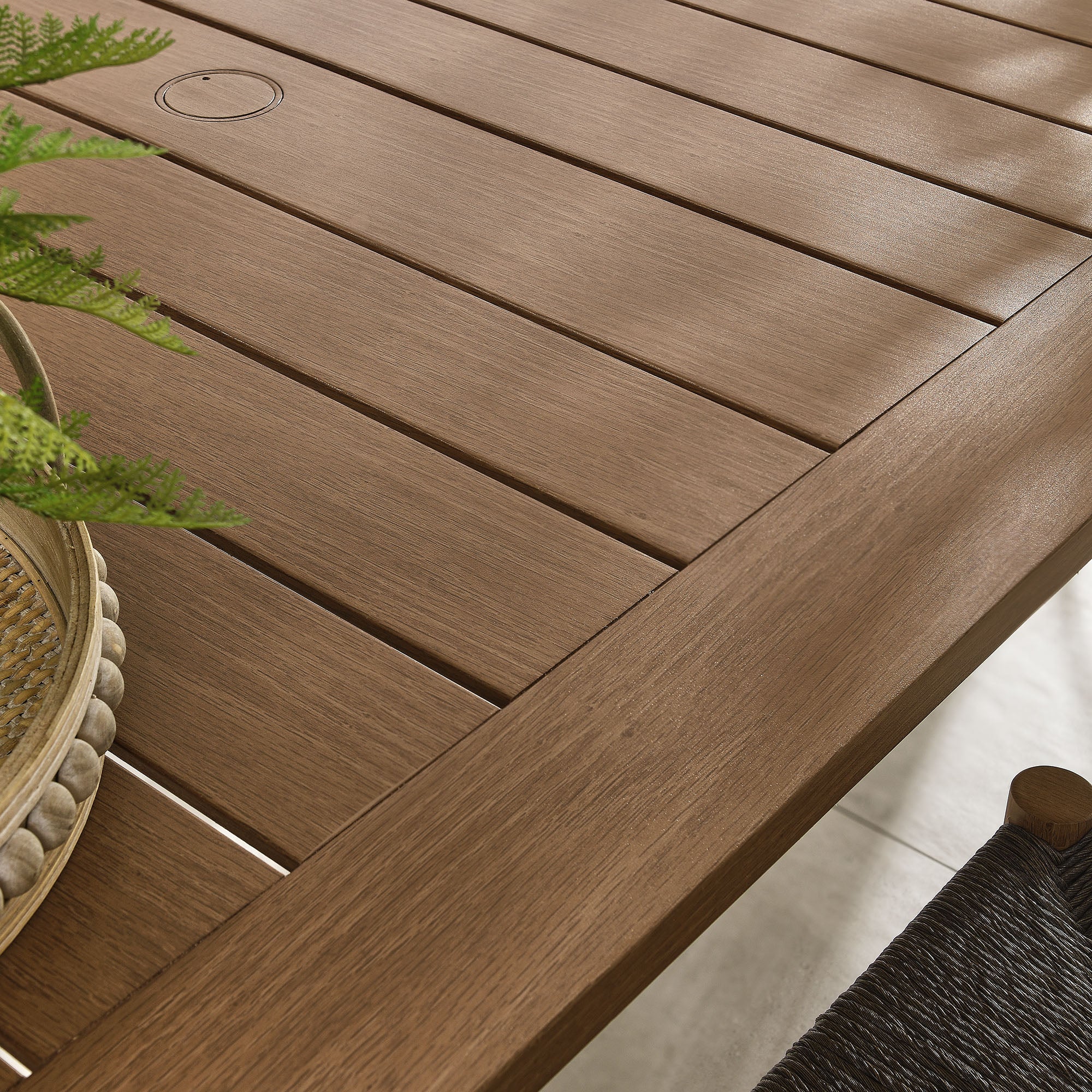 Parkland 76" Outdoor Patio Aluminum Dining Table, Walnut