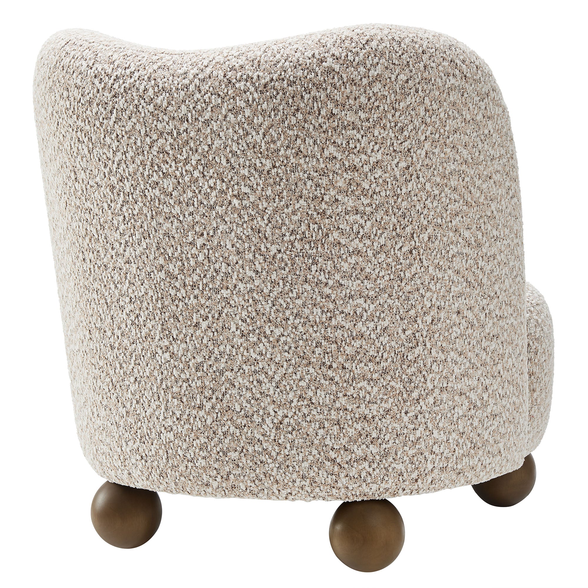 Monroe Boucle Fabric Accent Chair, Coral Walnut
