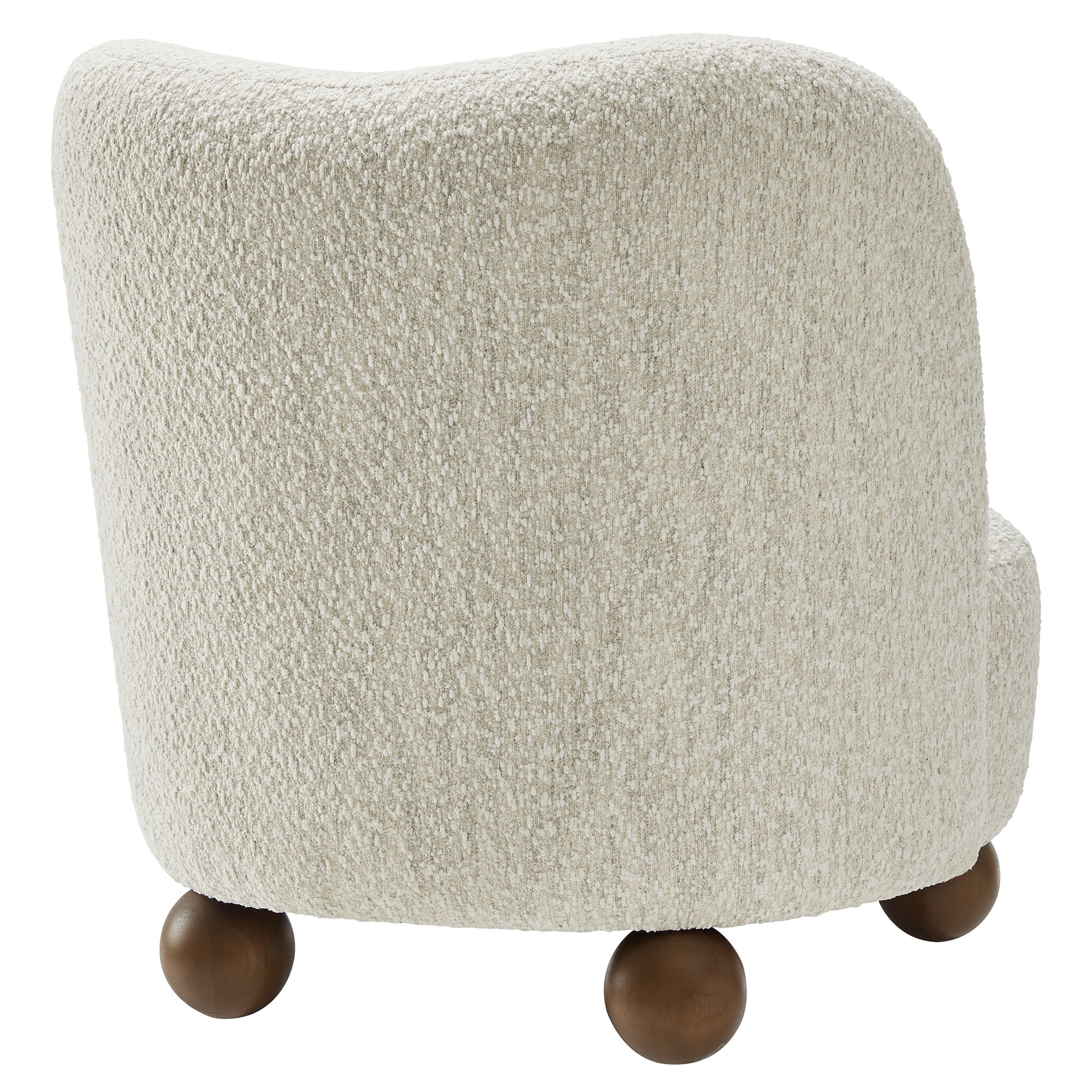 Monroe Boucle Fabric Accent Chair, Pearl Walnut