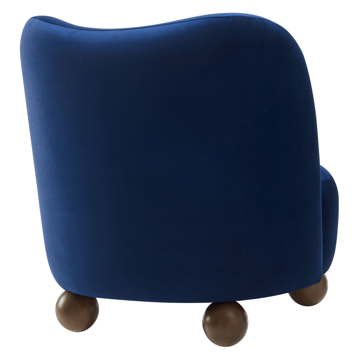 Monroe Performance Velvet Accent Chair, Midnight Blue Walnut