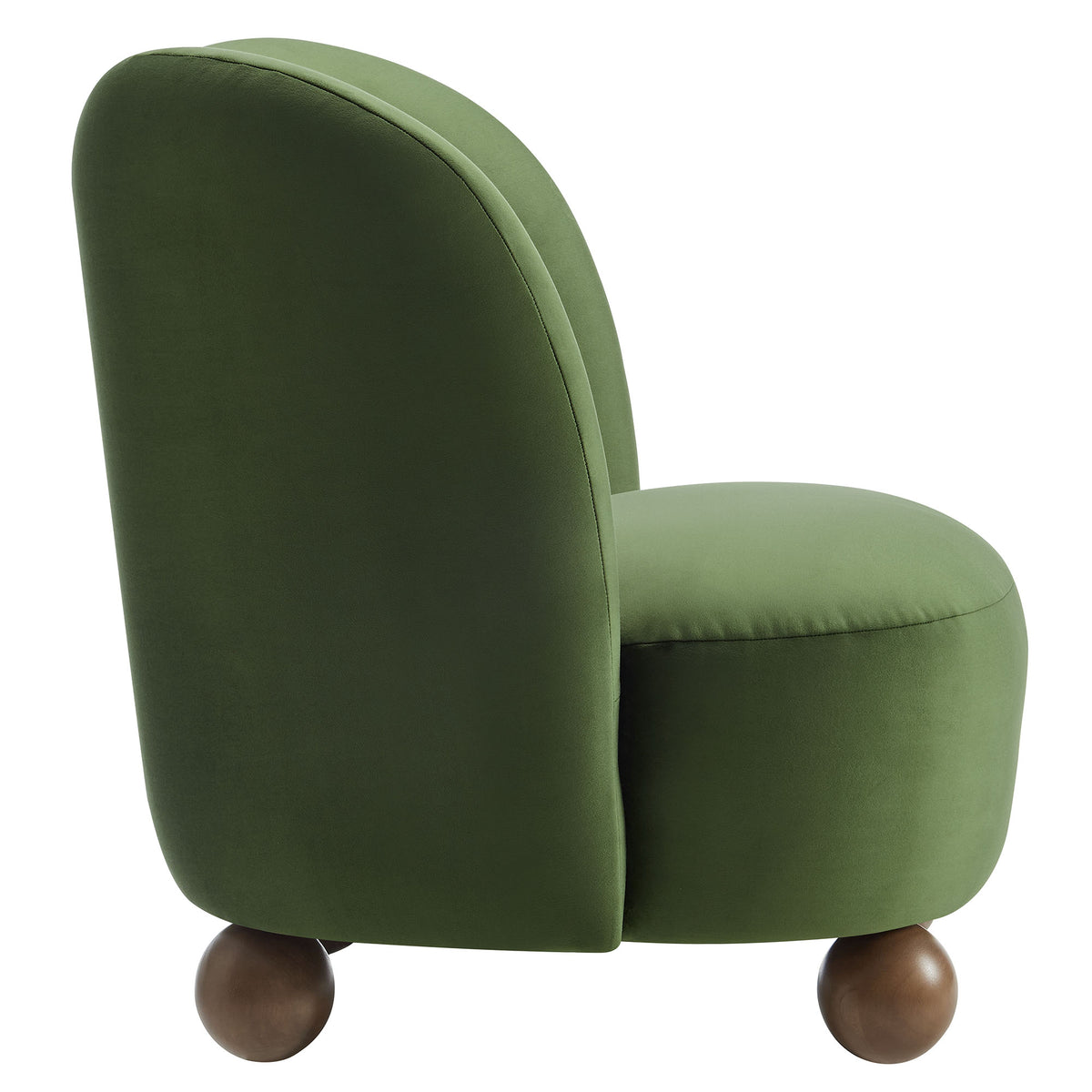 Monroe Performance Velvet Accent Chair, Moss Green Walnut