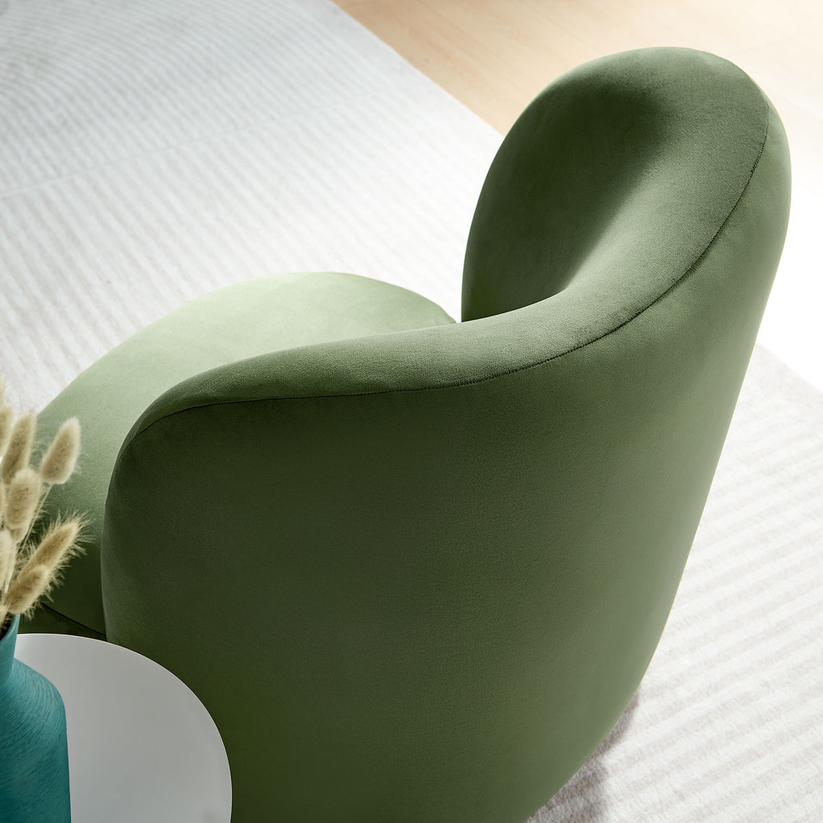 Monroe Performance Velvet Accent Chair, Moss Green Walnut