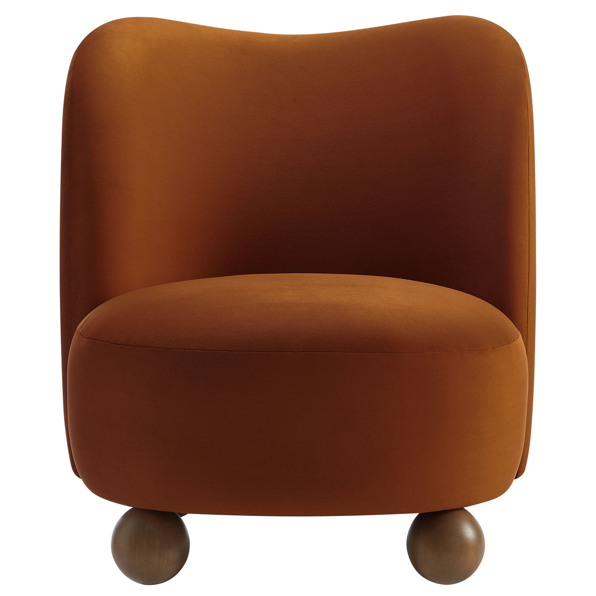 Monroe Performance Velvet Accent Chair, Rust Walnut