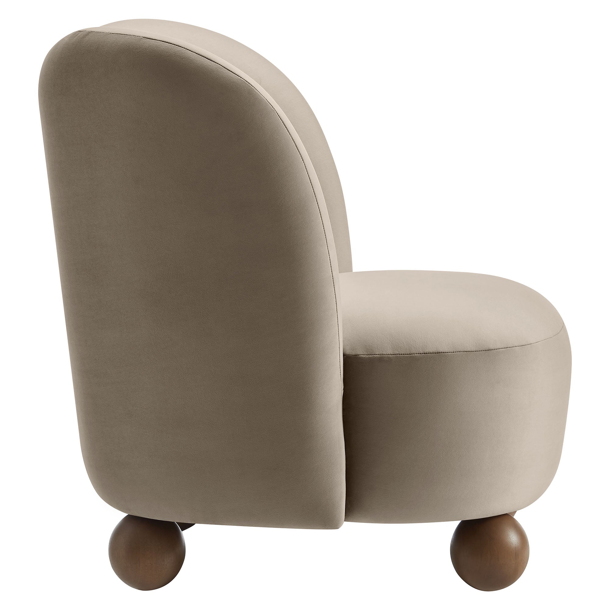 Monroe Performance Velvet Accent Chair, Taupe Walnut