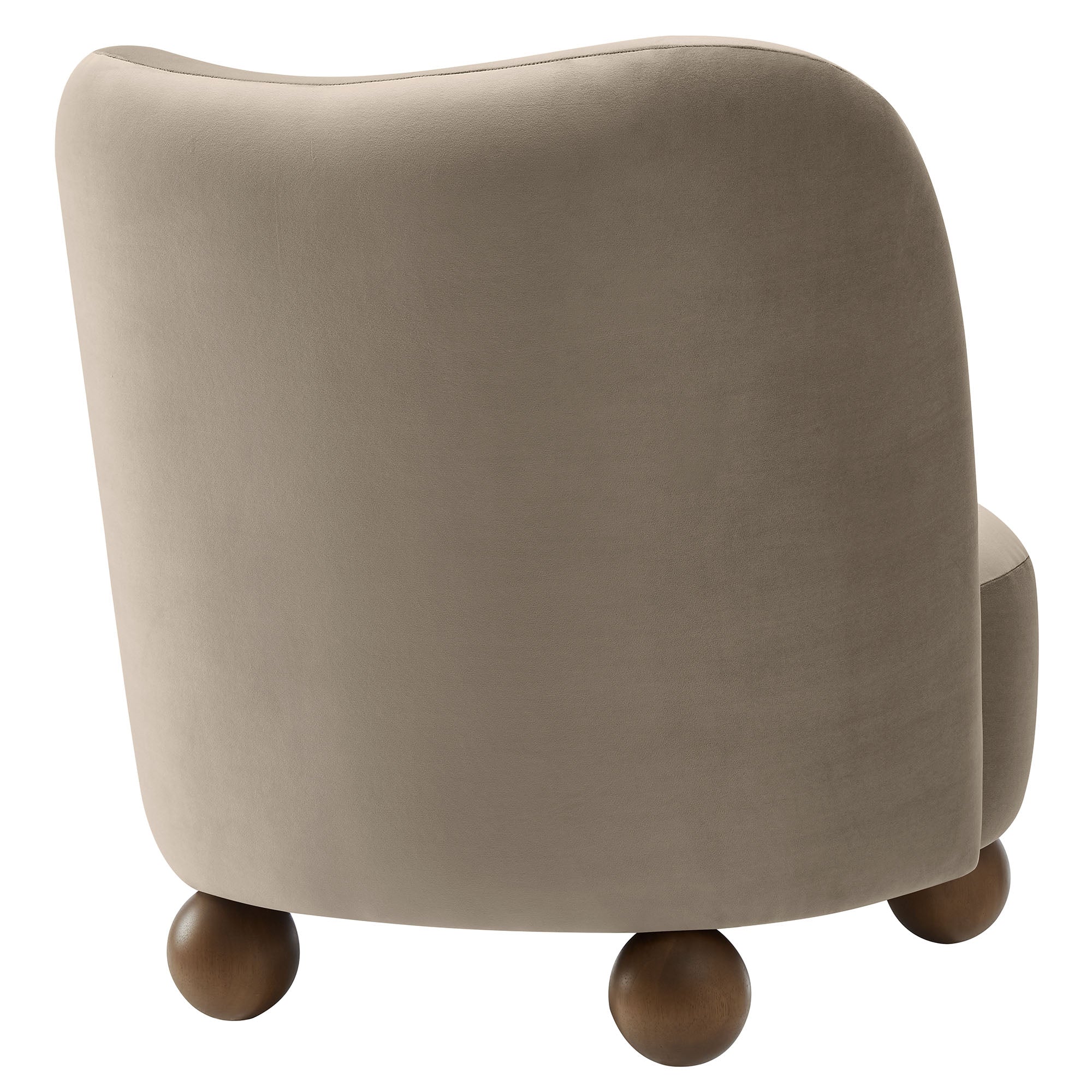 Monroe Performance Velvet Accent Chair, Taupe Walnut