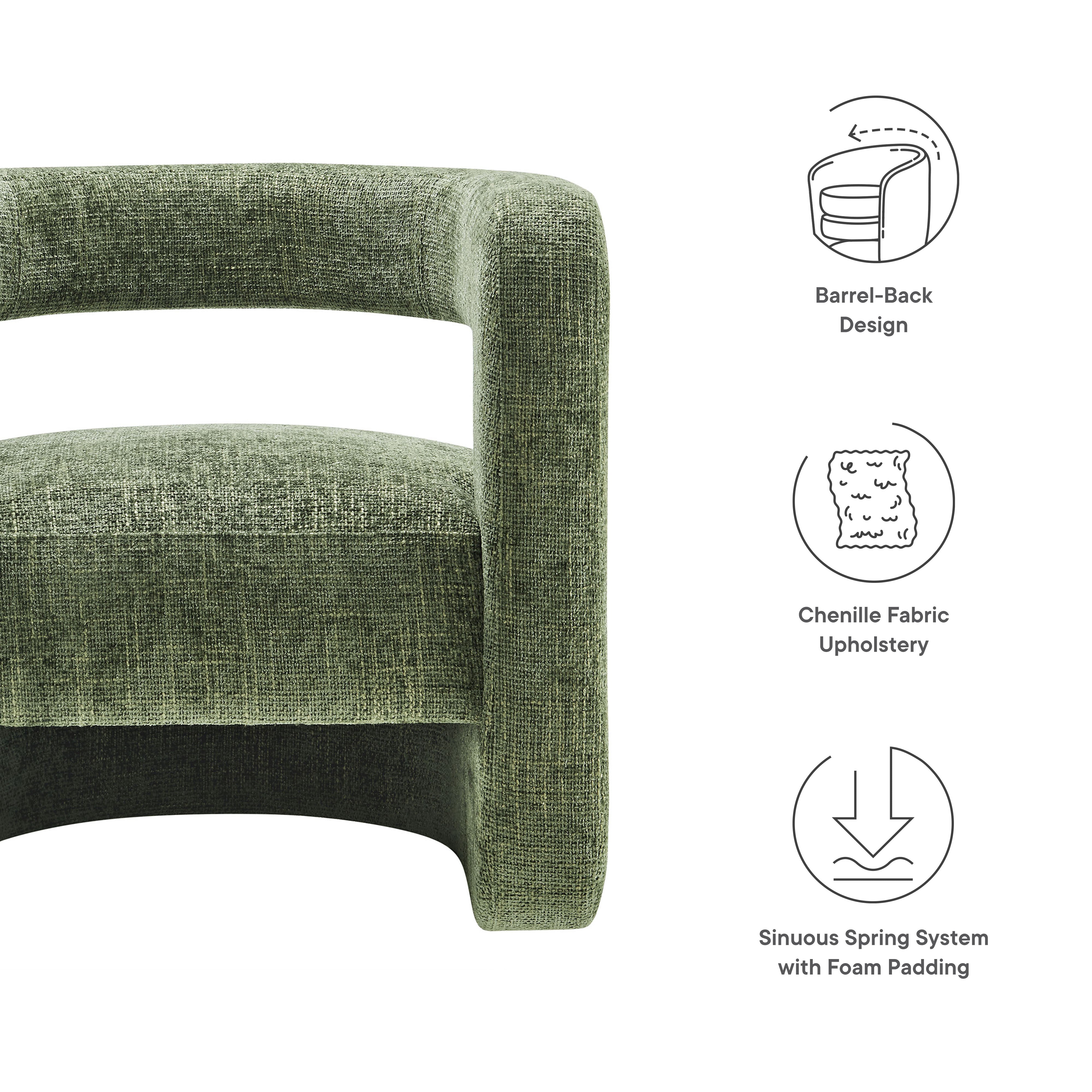 Jaylin Upholstered Chenille Accent Chair, Basil