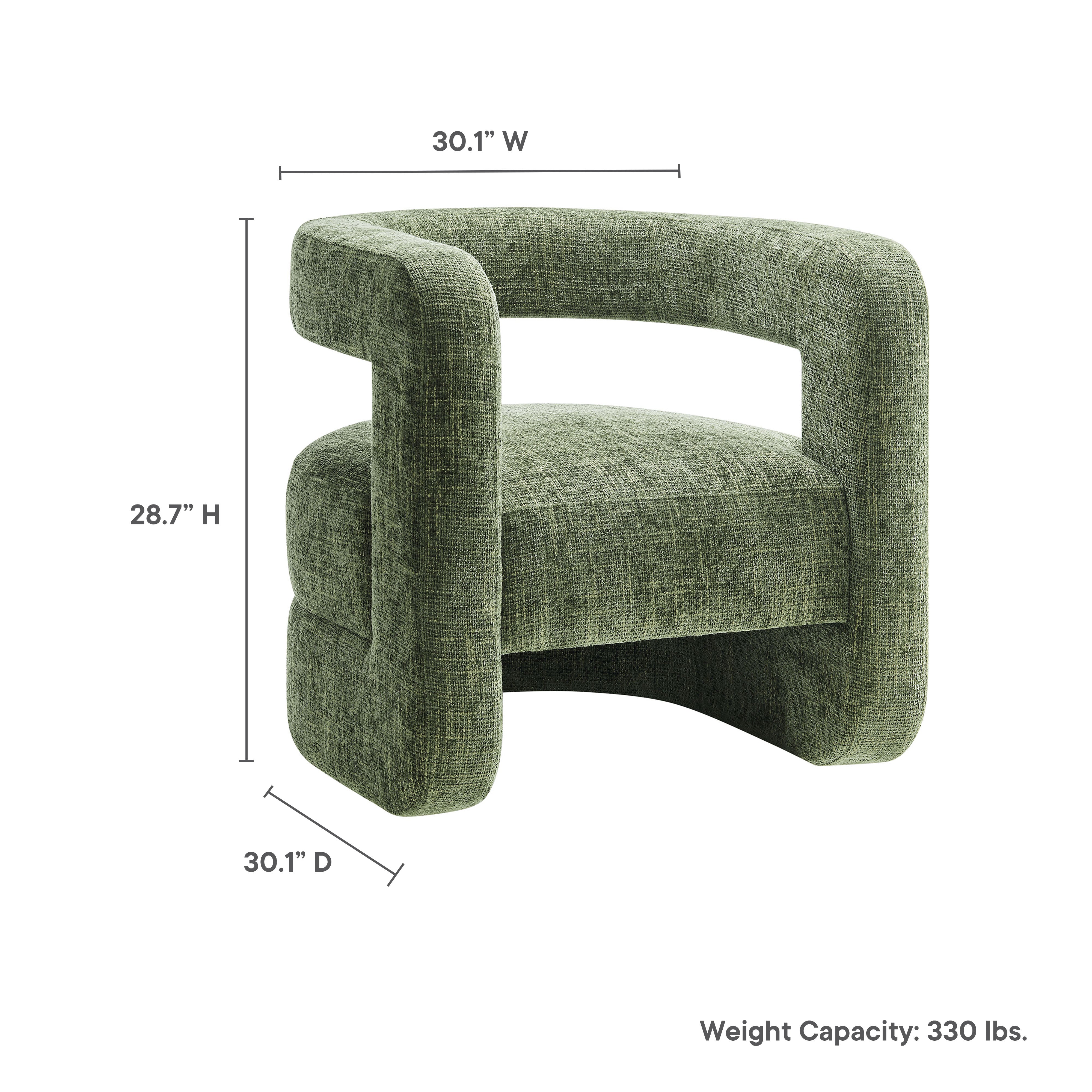 Jaylin Upholstered Chenille Accent Chair, Basil