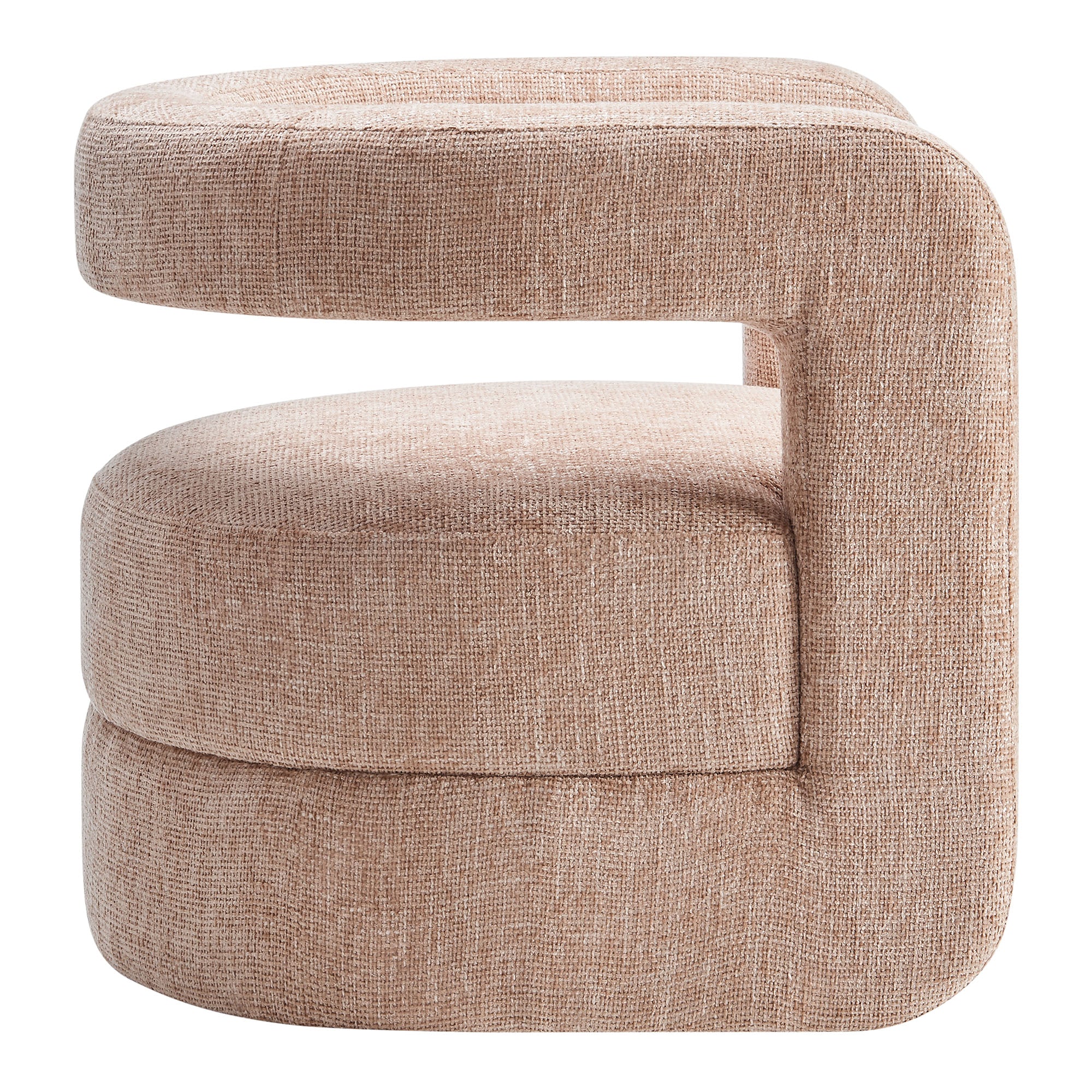 Jaylin Upholstered Chenille Accent Chair, Blush