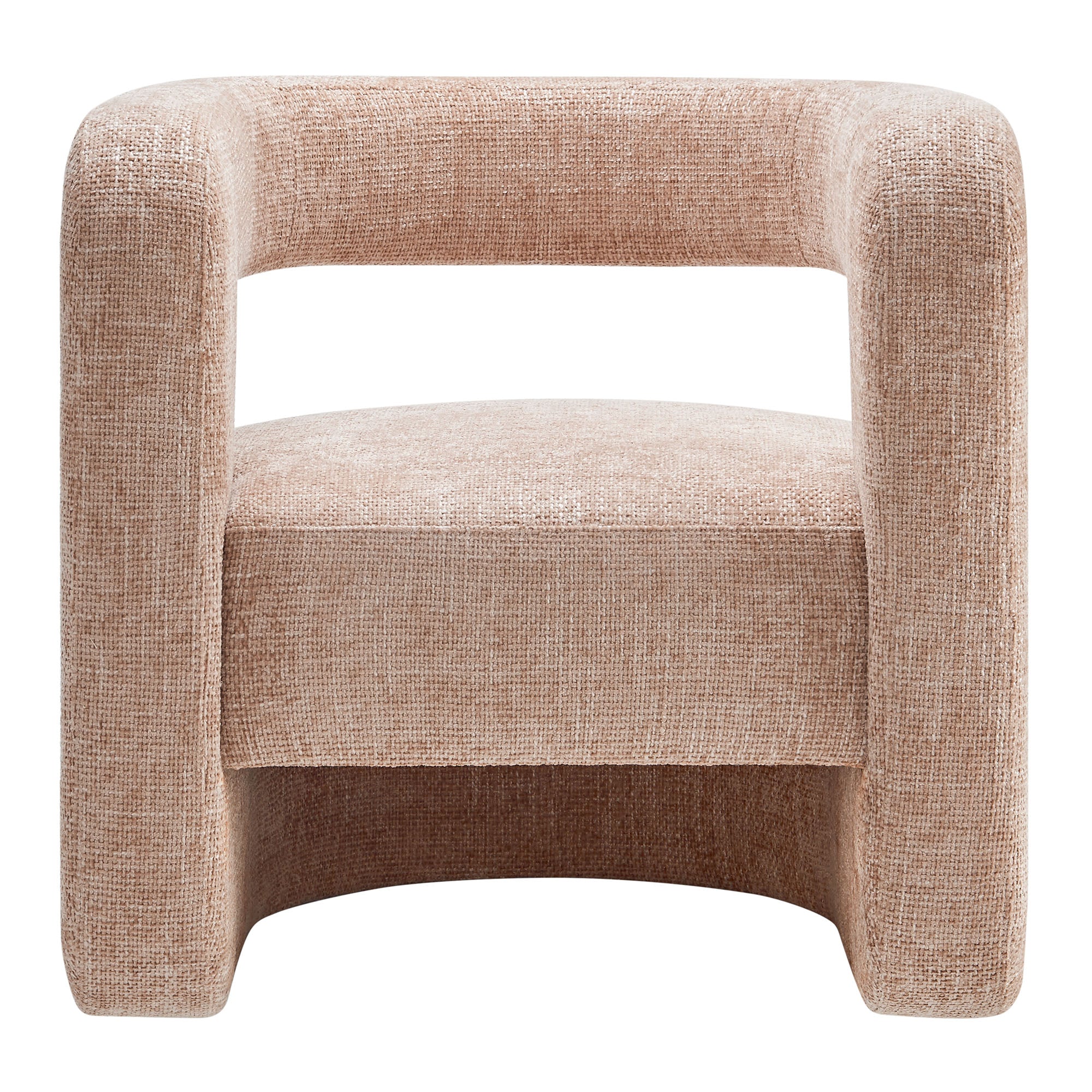 Jaylin Upholstered Chenille Accent Chair, Blush