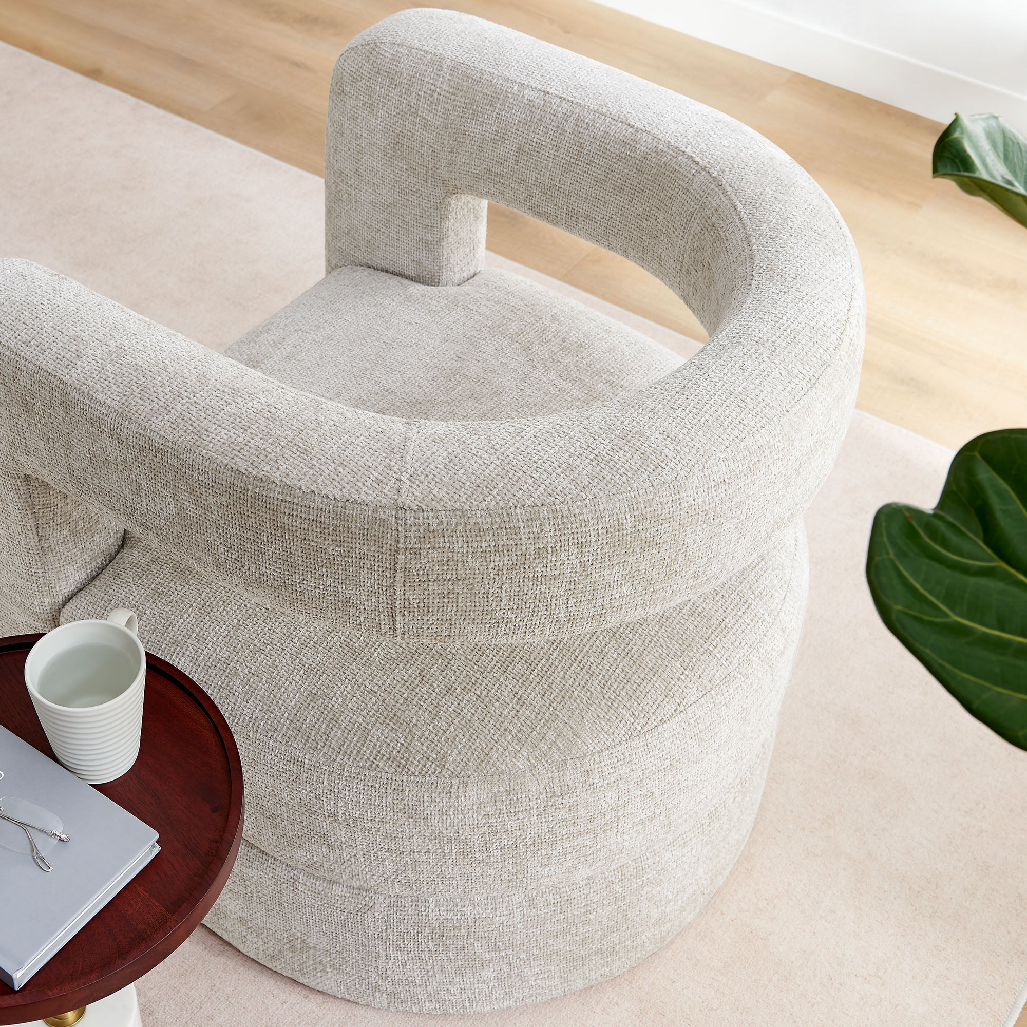 Jaylin Upholstered Chenille Accent Chair, Dove Gray
