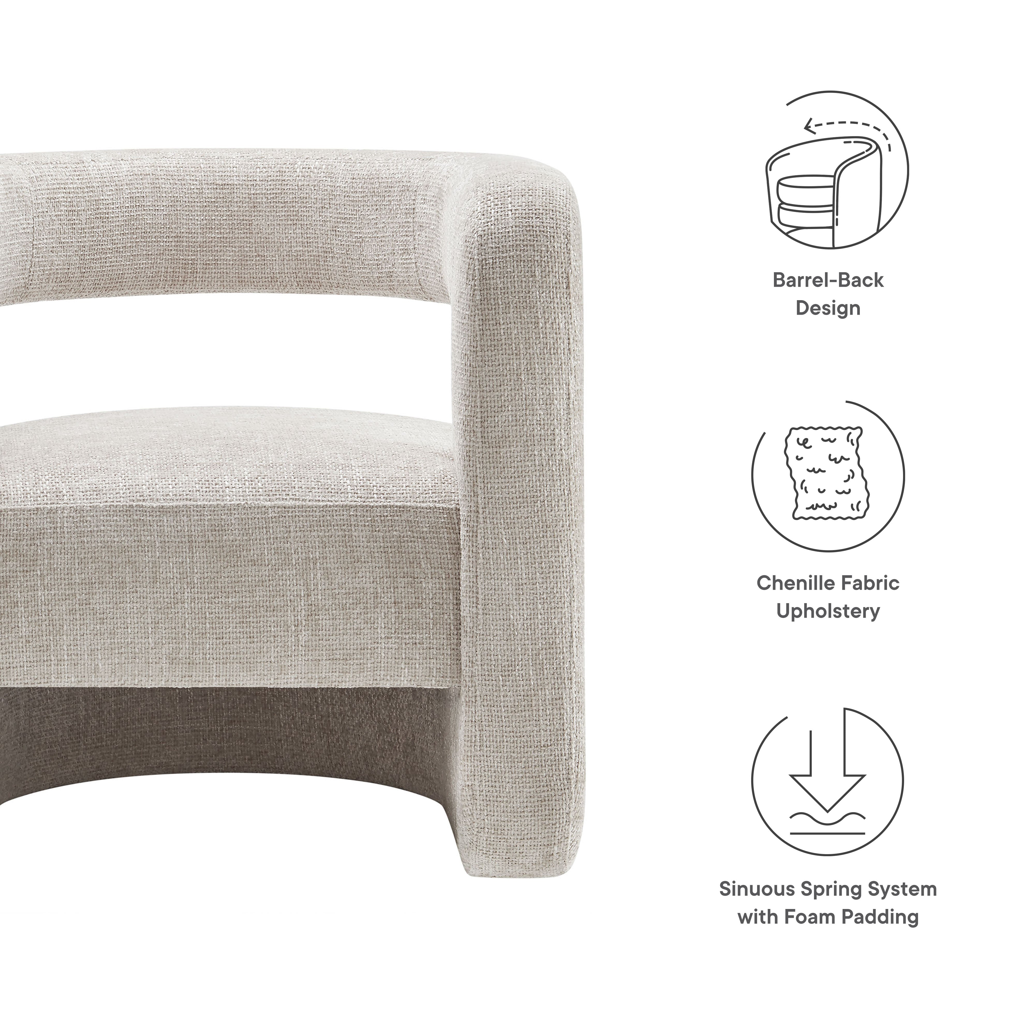 Jaylin Upholstered Chenille Accent Chair, Dove Gray
