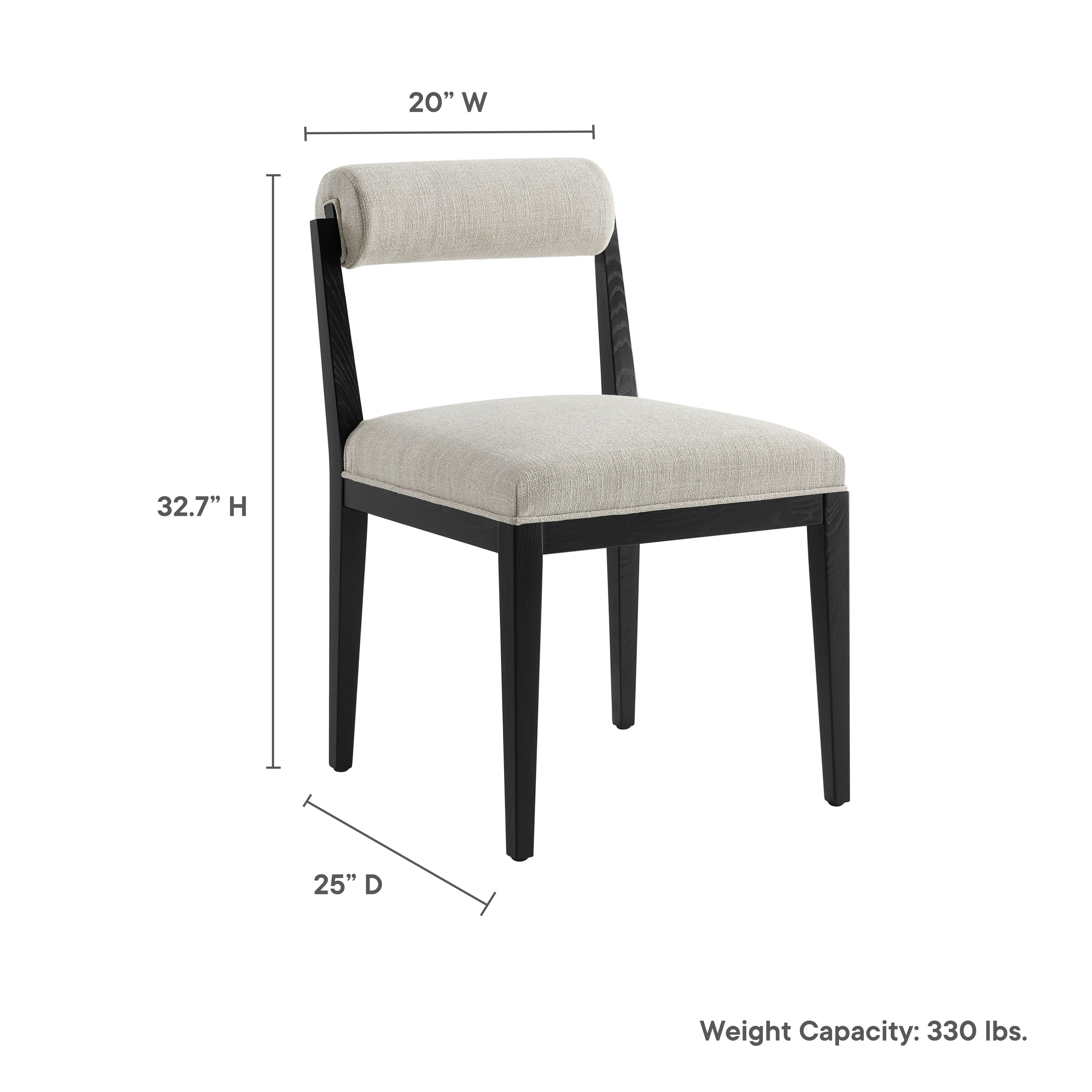 Kai Fabric Dining Chair, Linen Black