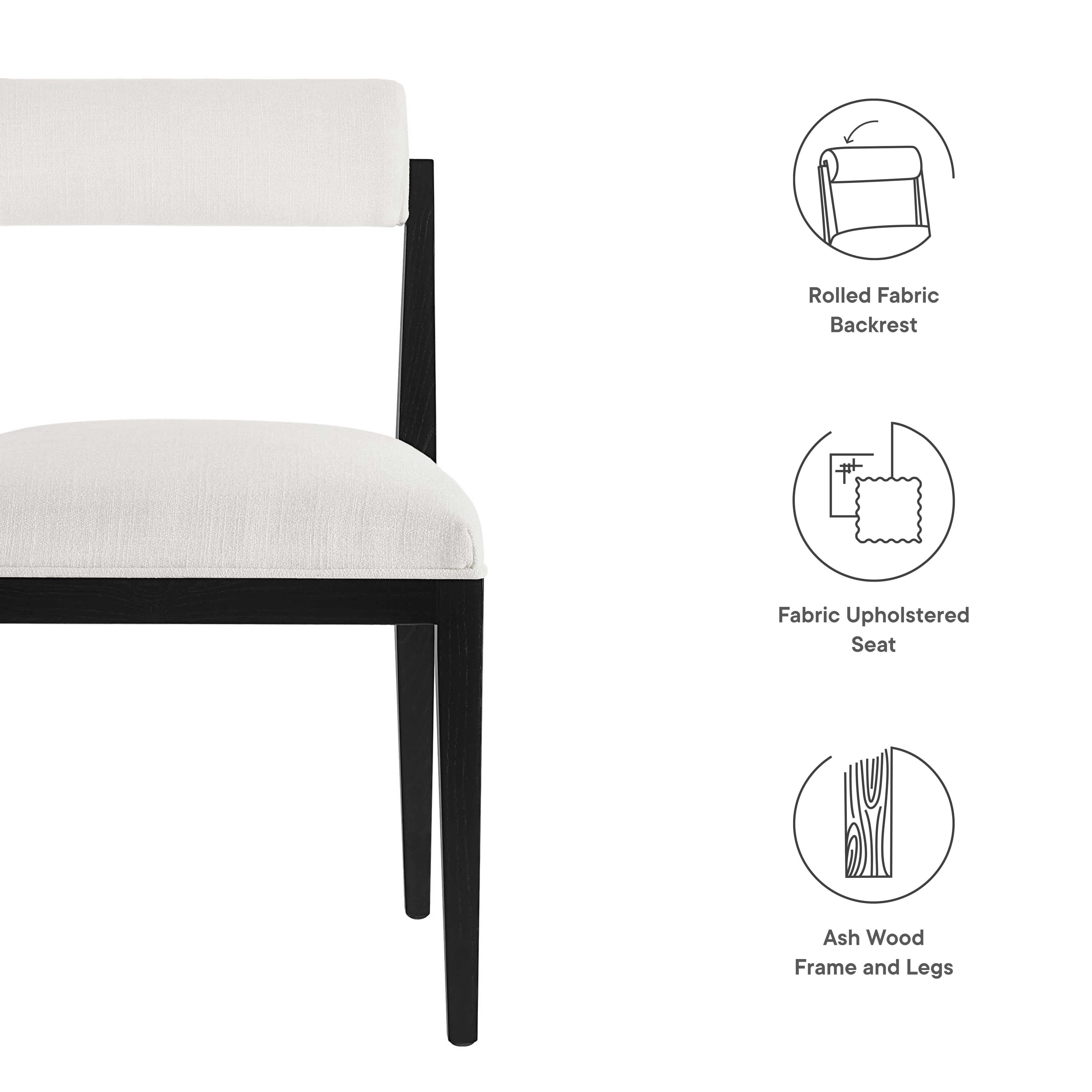 Kai Fabric Dining Chair, Salt Black
