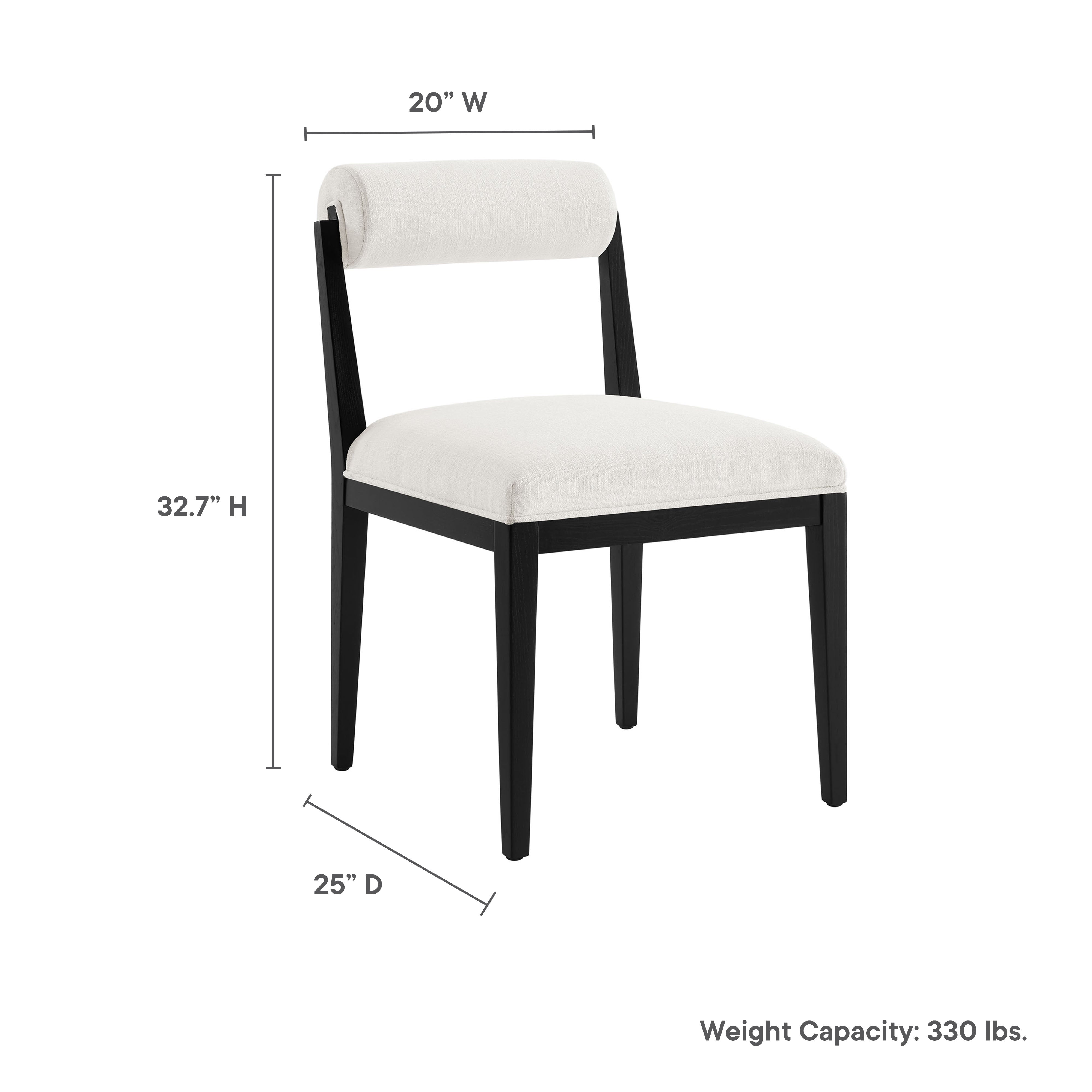 Kai Fabric Dining Chair, Salt Black