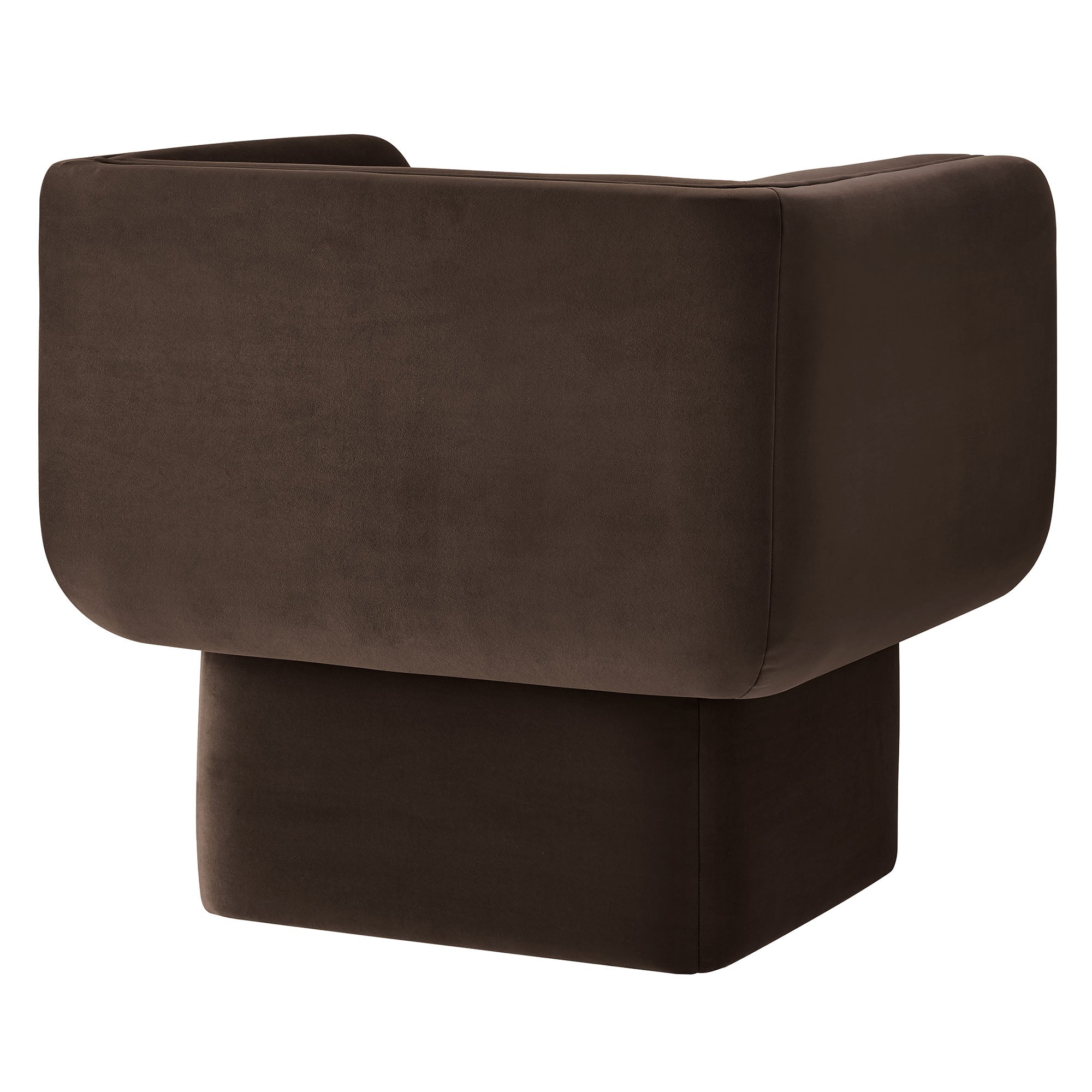 Tate Performance Velvet Accent Chair, Chocolate Brown
