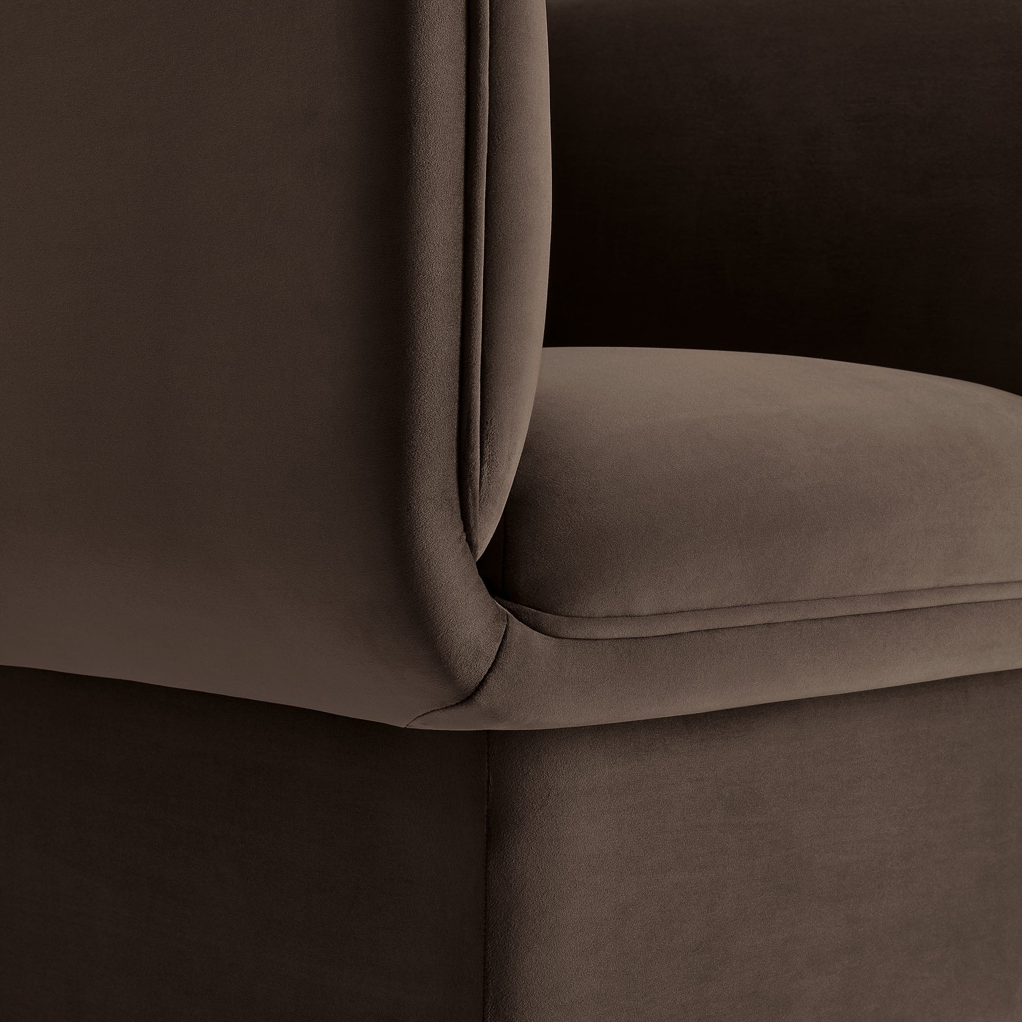 Tate Performance Velvet Accent Chair, Chocolate Brown