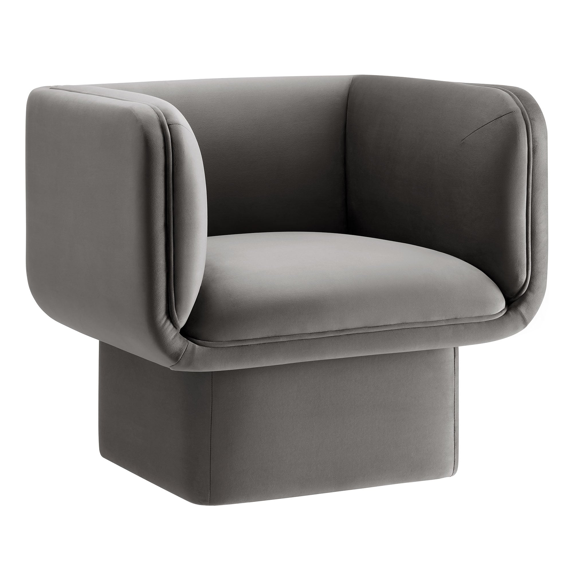 Tate Performance Velvet Accent Chair, Storm Gray