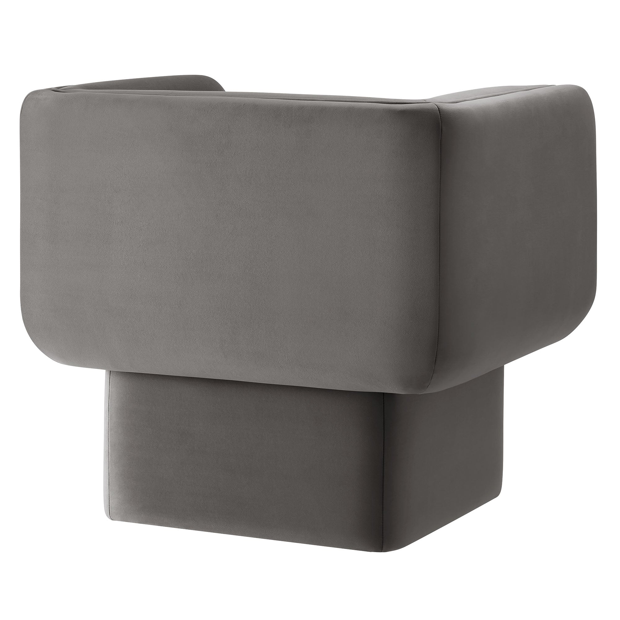 Tate Performance Velvet Accent Chair, Storm Gray