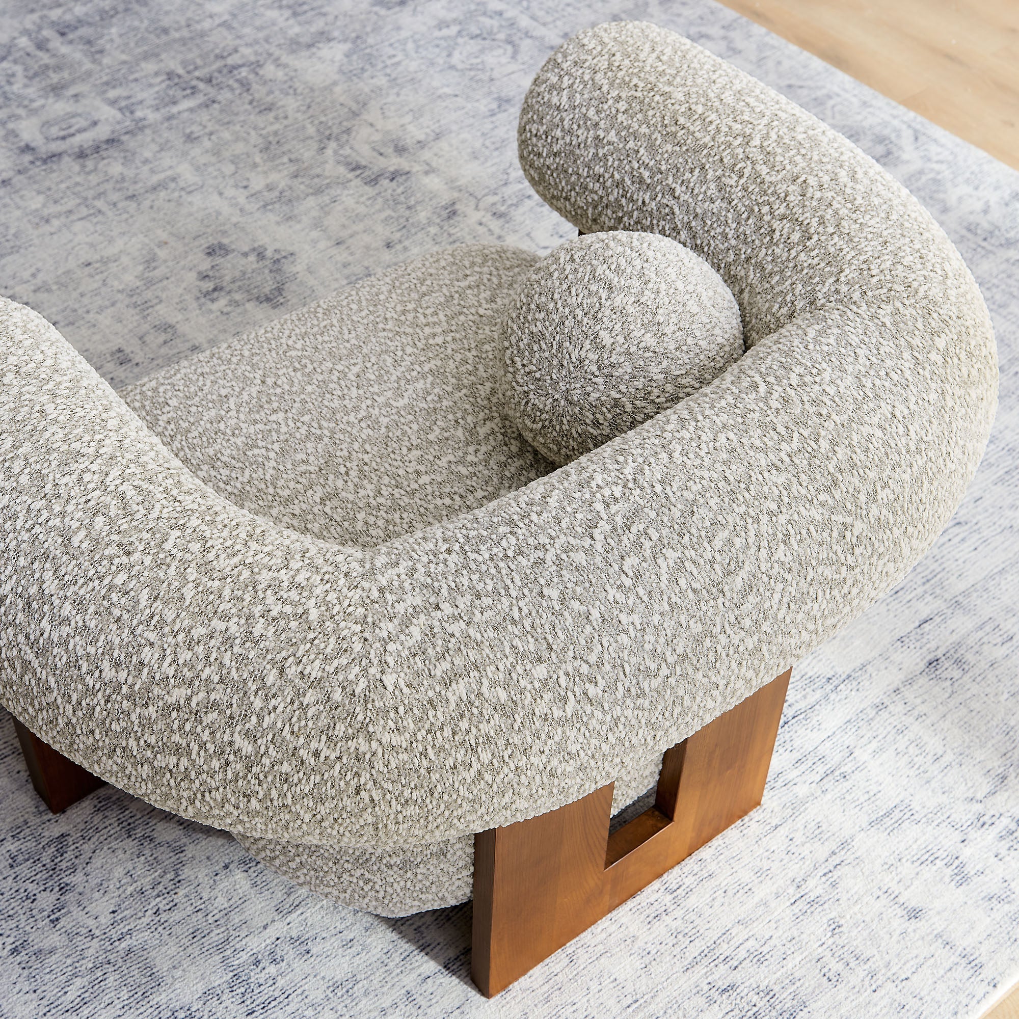 Jace Boucle Accent Chair, River Rock