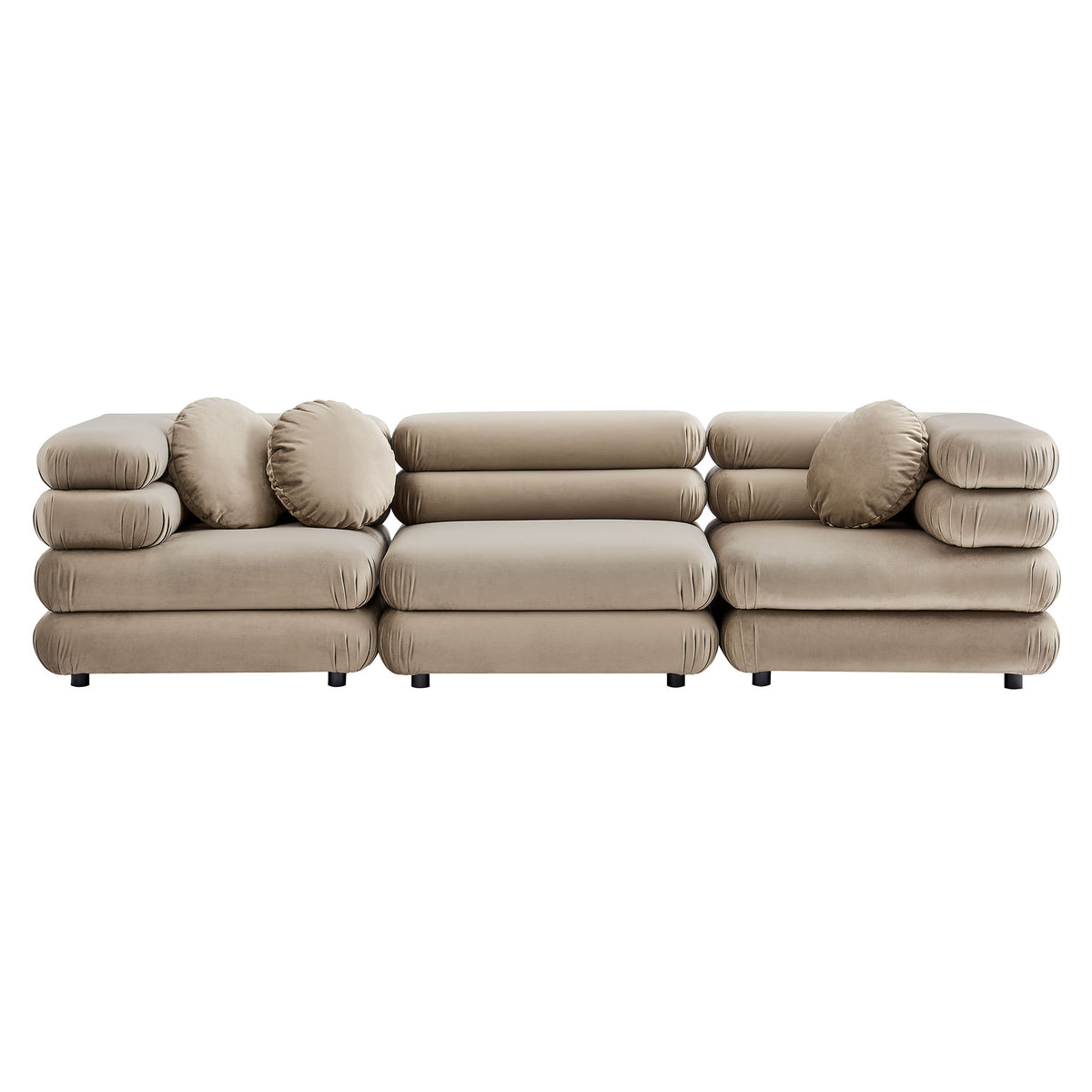 Jubilee 3-Piece Modular Performance Velvet Sectional Sofa, Taupe