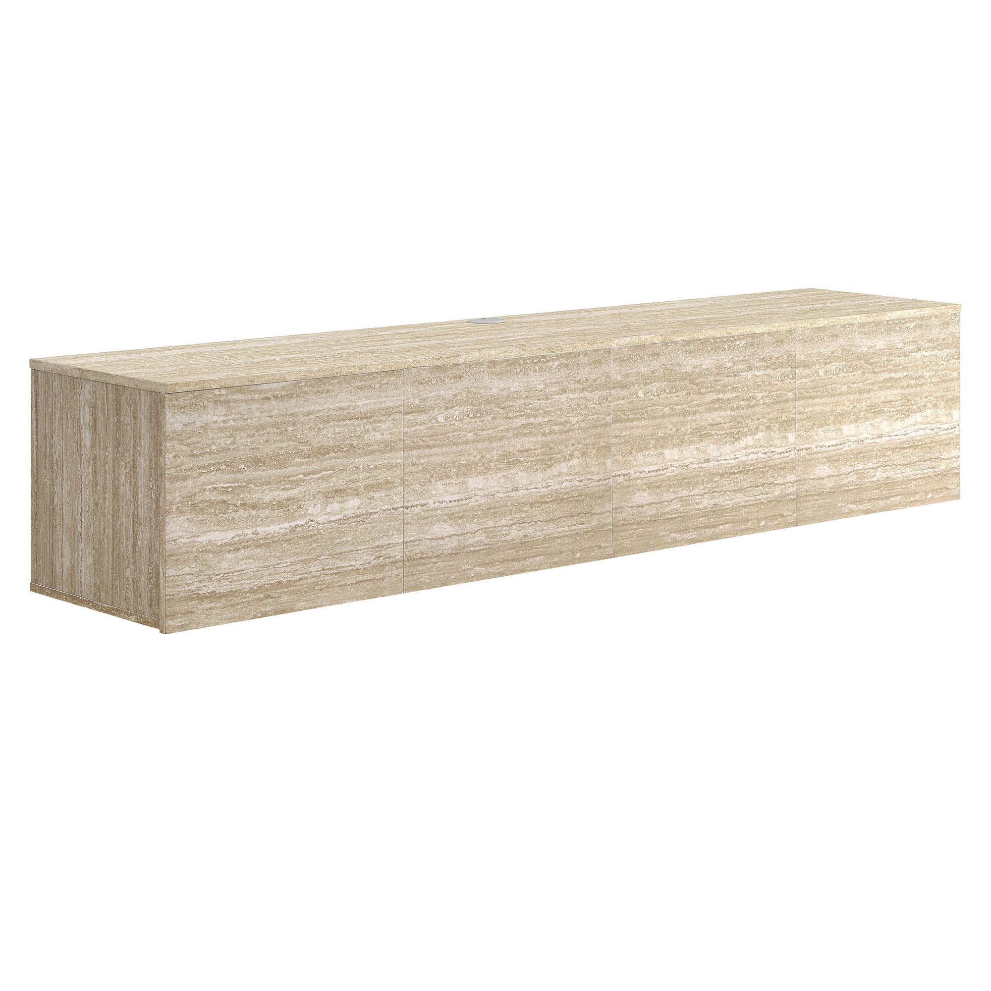 Terra 71" Wall-Mounted TV Stand, Travertine