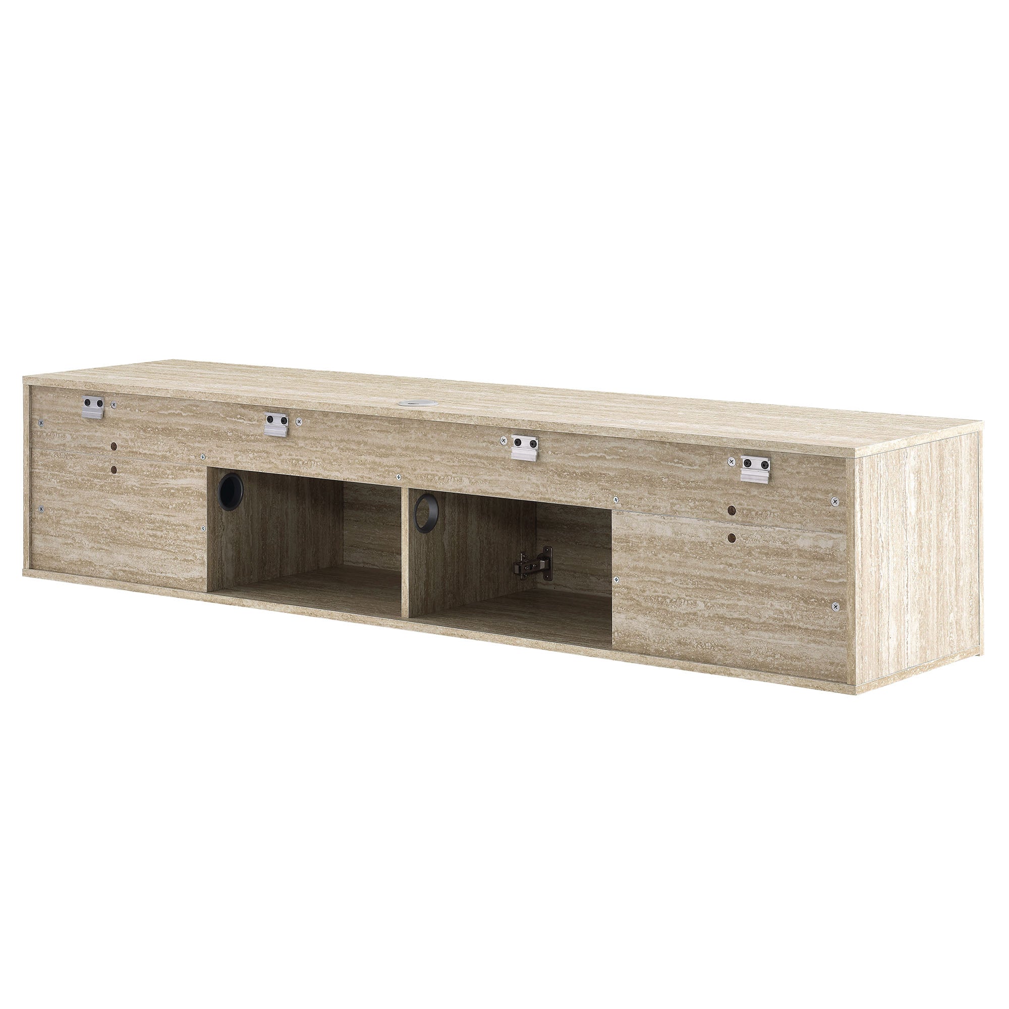 Terra 71" Wall-Mounted TV Stand, Travertine