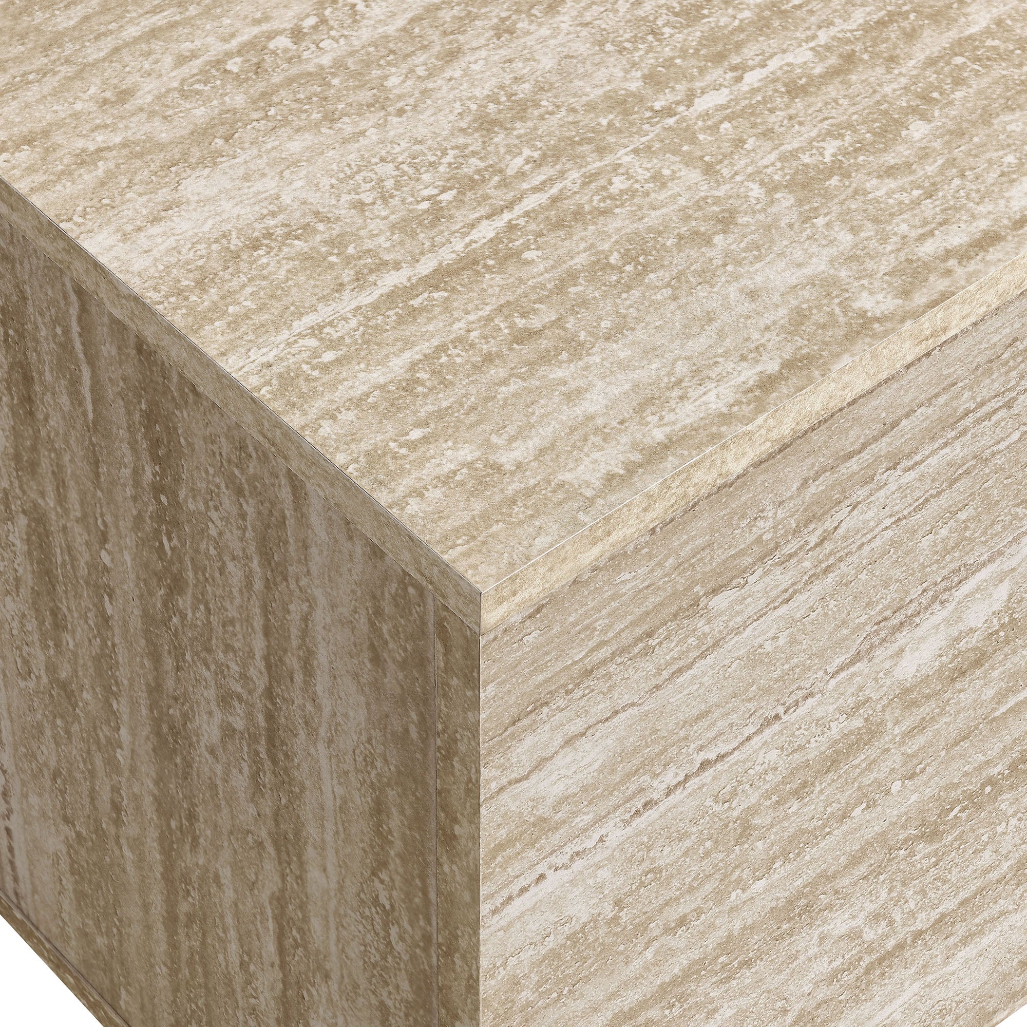 Terra 71" Wall-Mounted TV Stand, Travertine