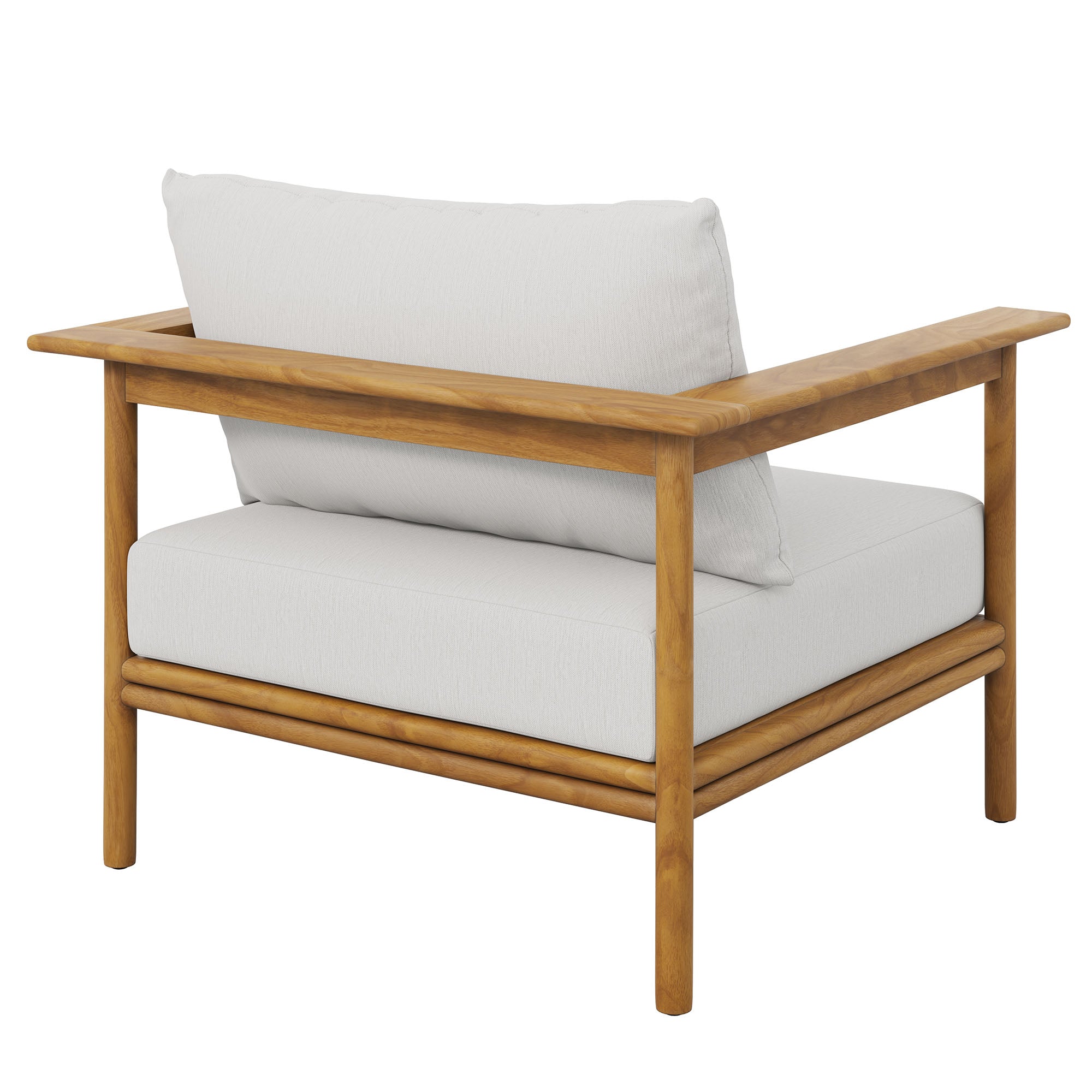 Wren Outdoor Patio Teak Wood Armchair, Natural Sail
