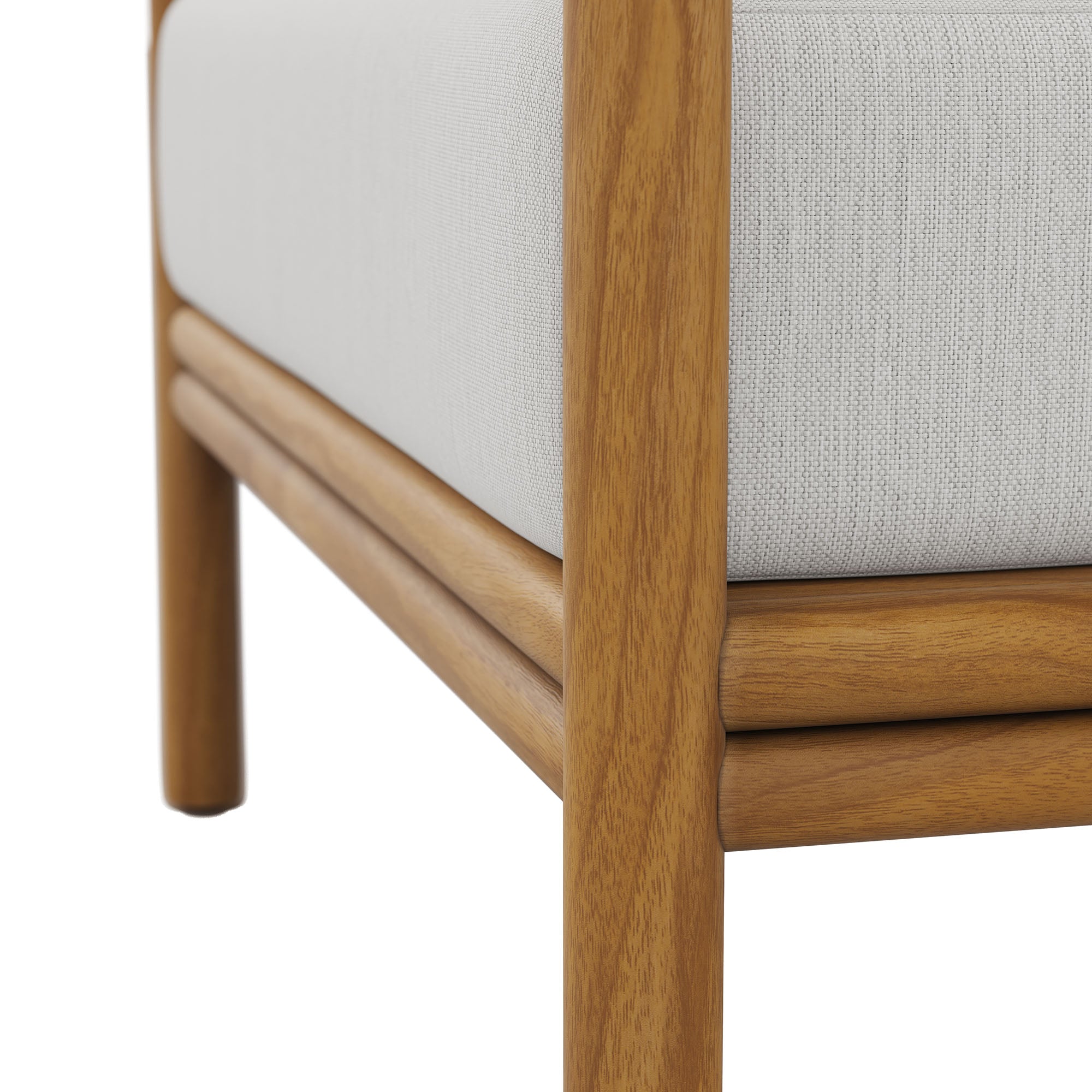 Wren Outdoor Patio Teak Wood Armchair Set of 2, Natural Sail