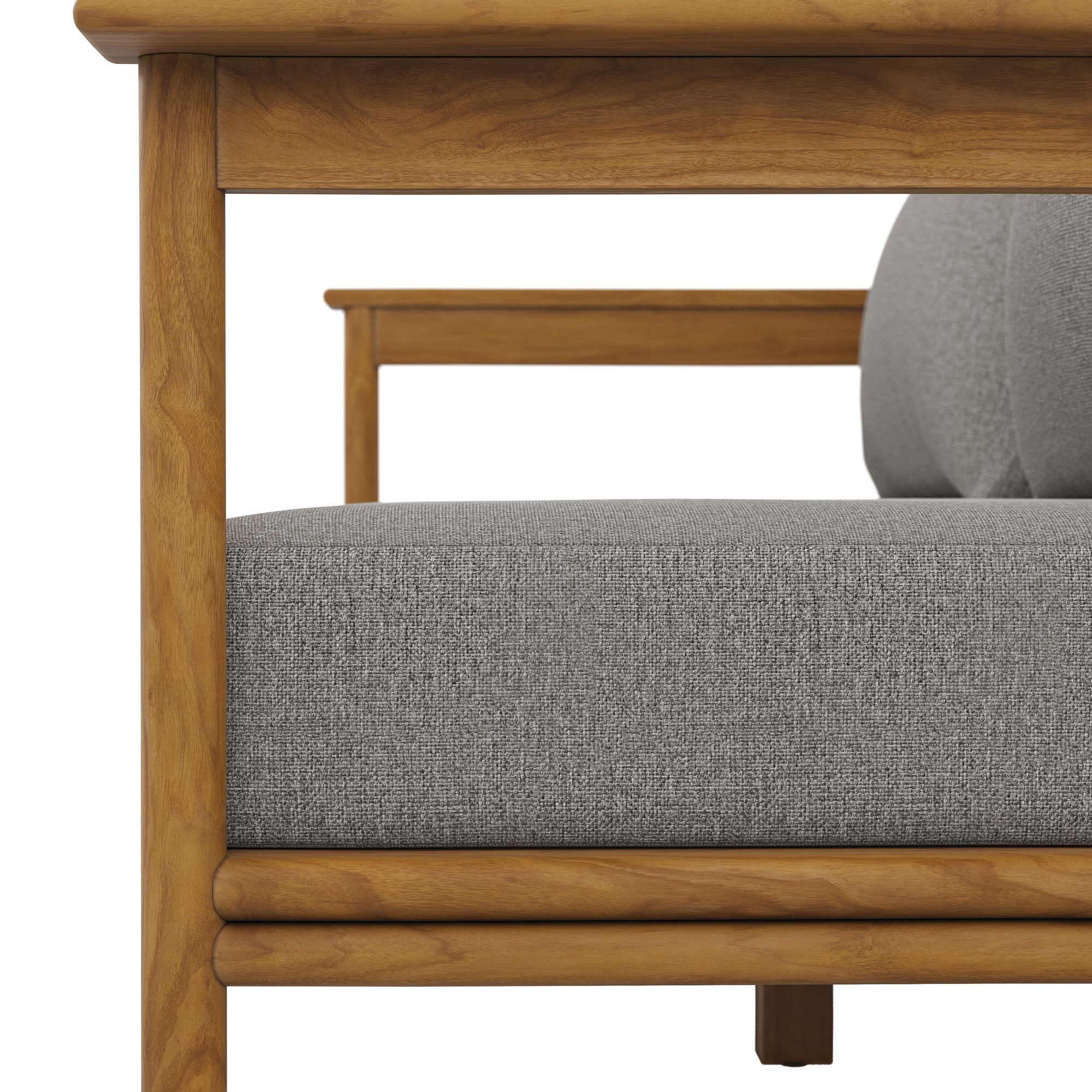 Wren Outdoor Patio Teak Wood Sofa, Natural Driftwood