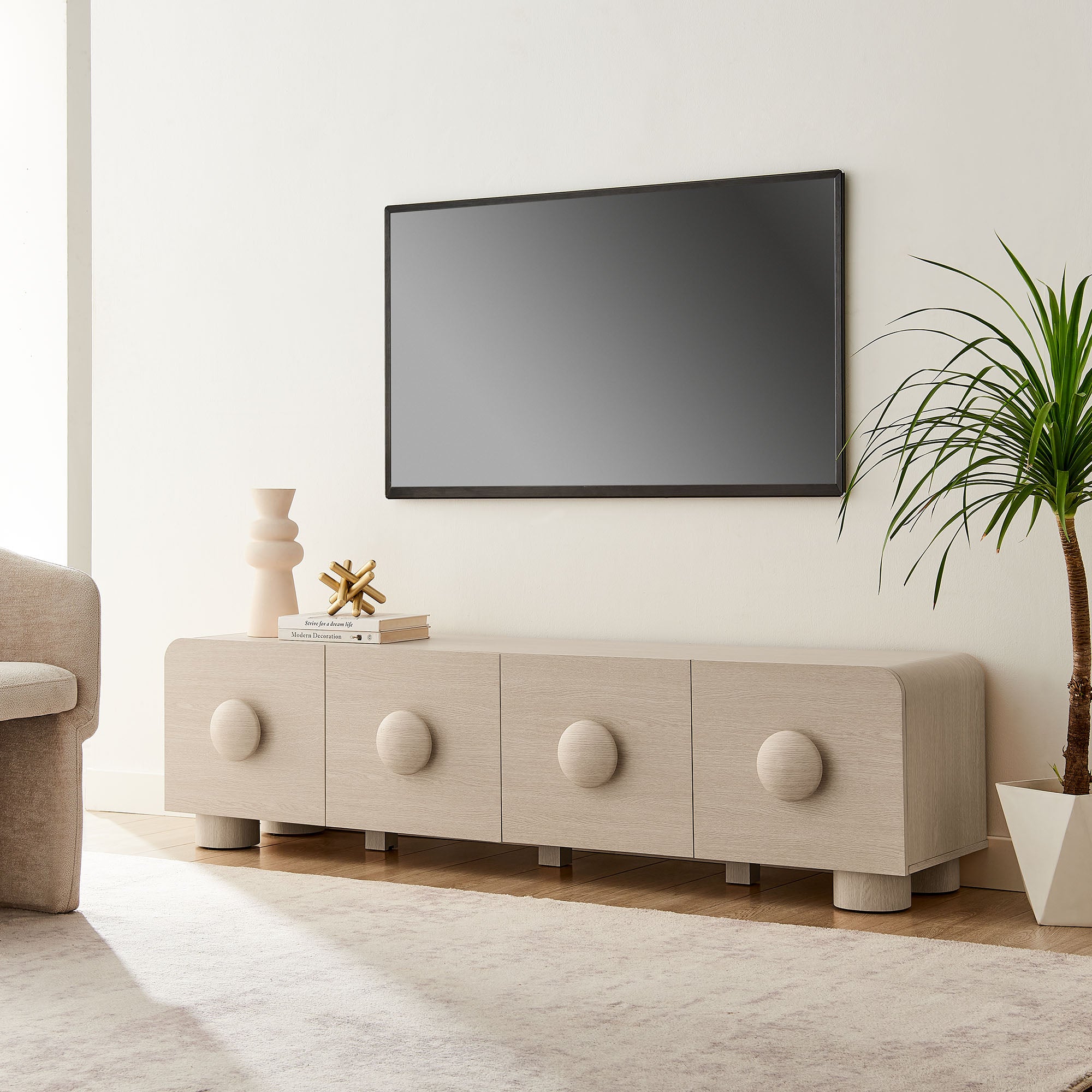 Sonnet 69" Low Profile TV Stand, Ash
