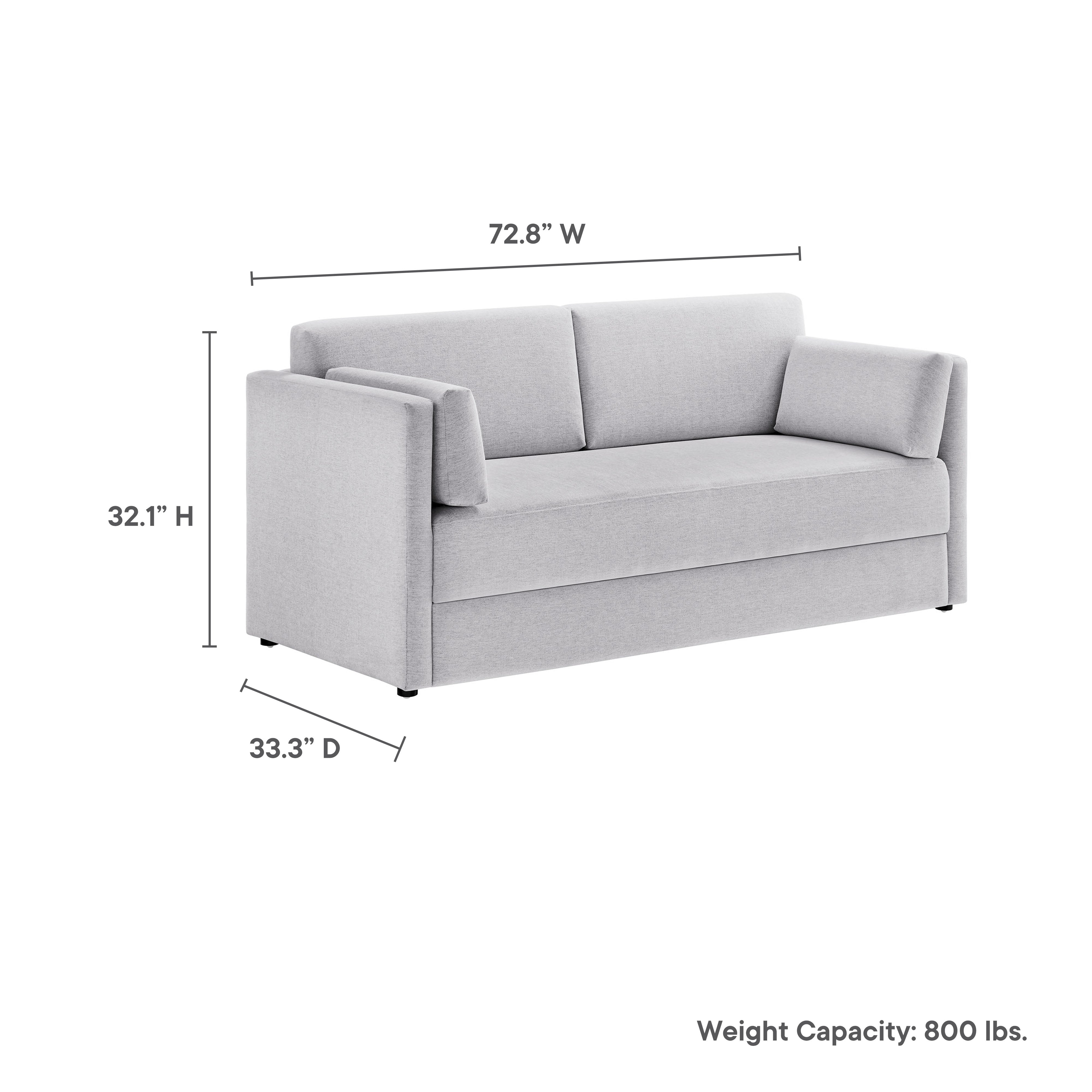 Linden Upholstered Heathered Chenille Sofa, Newsprint