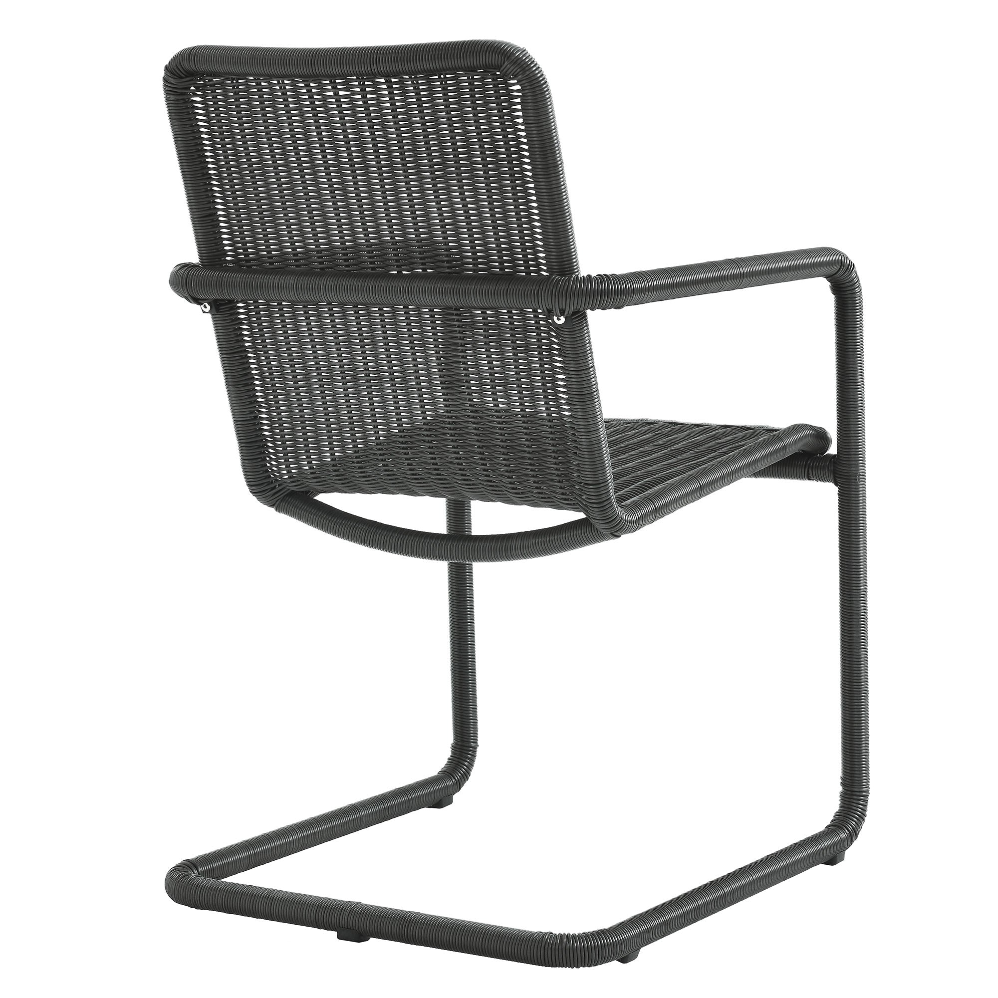 Abacus Outdoor Patio Wicker Dining Chairs Set of 2, Slate