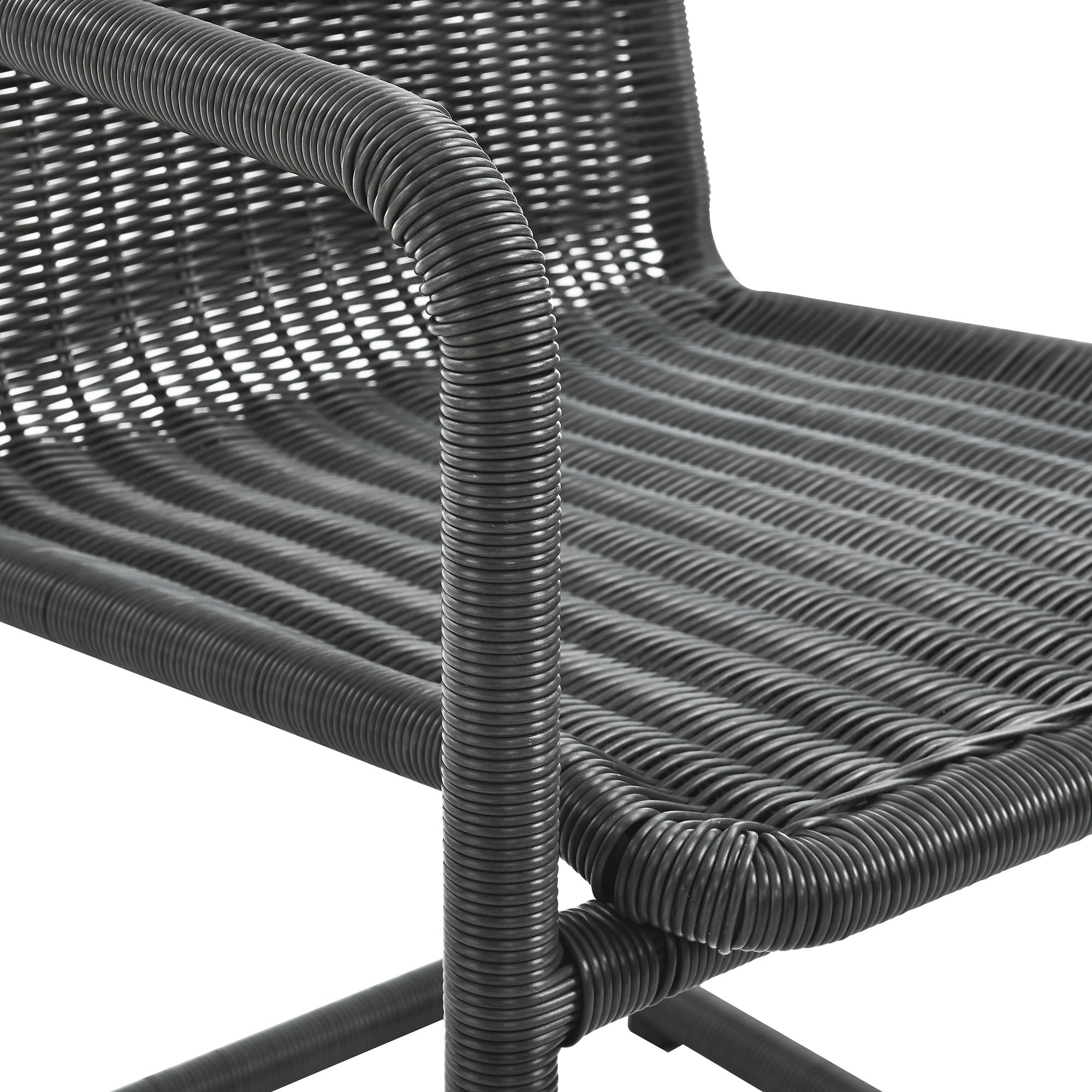 Abacus Outdoor Patio Wicker Dining Chairs Set of 2, Slate