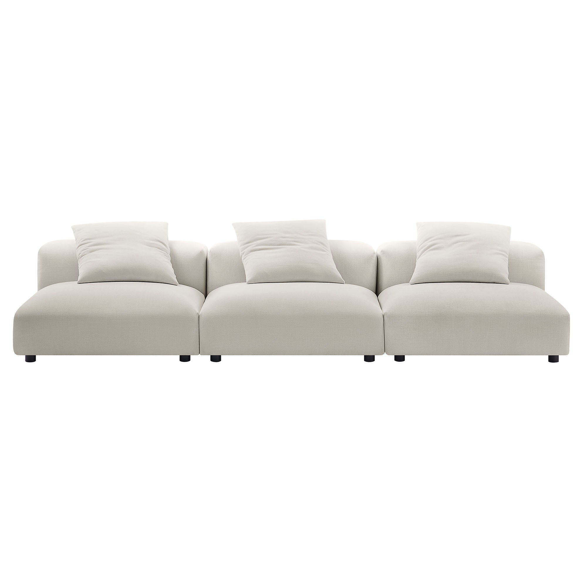 Solace 3-Piece Modular Upholstered Fabric Sofa, Salt