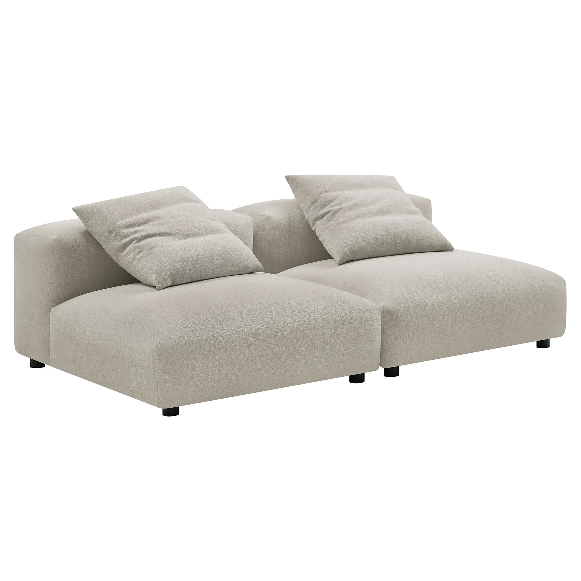 Solace 2-Piece Modular Upholstered Fabric Sofa, Linen