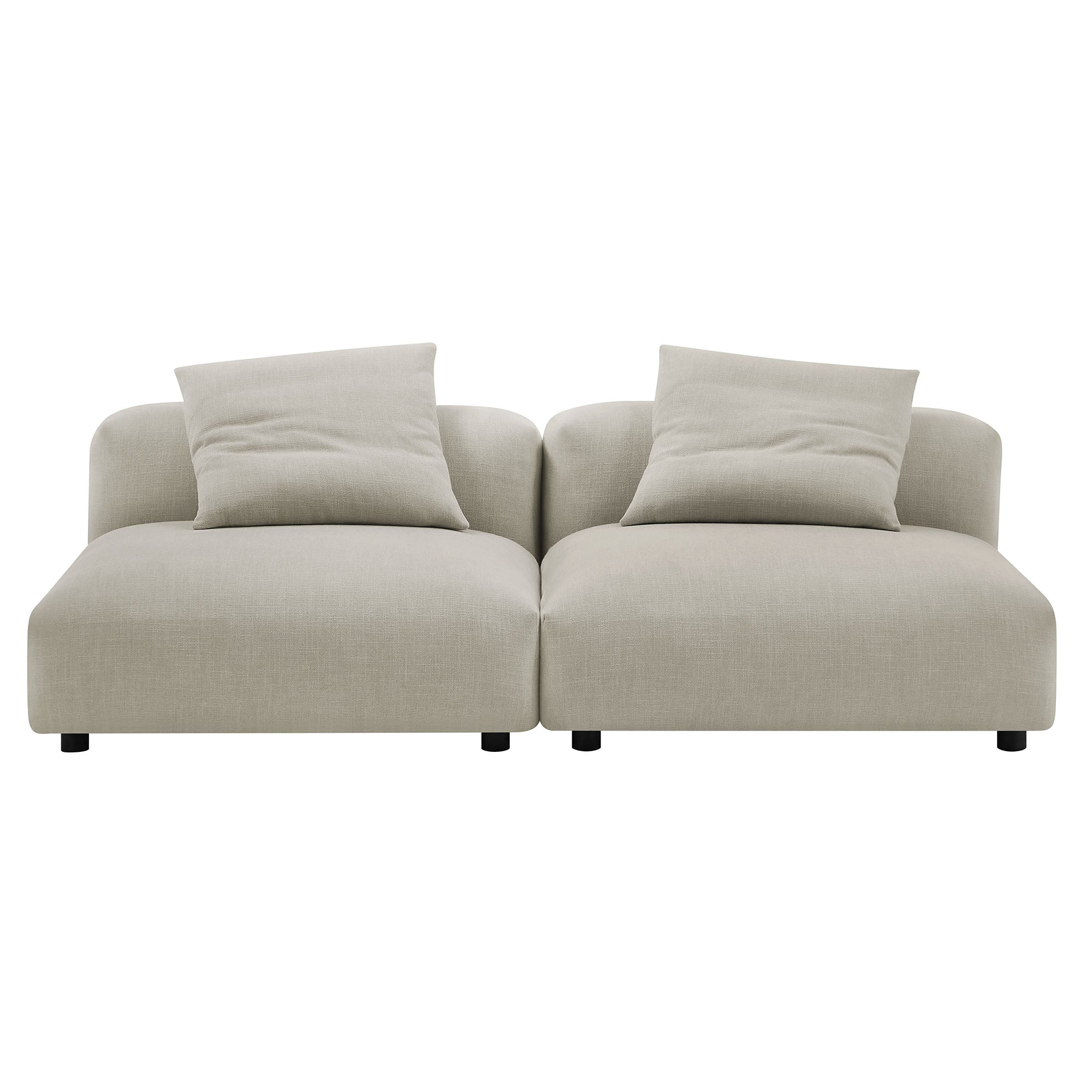 Solace 2-Piece Modular Upholstered Fabric Sofa, Linen