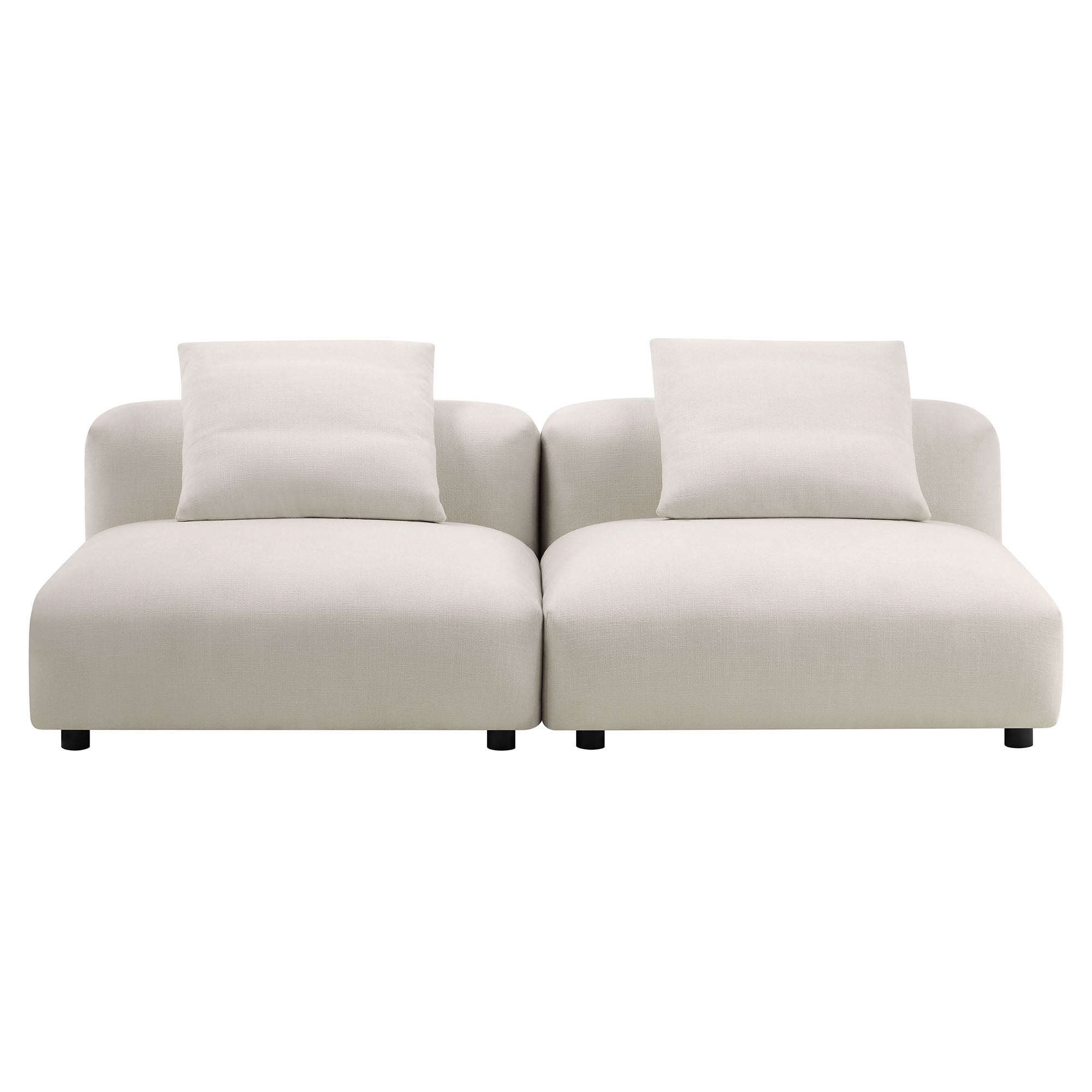 Solace 2-Piece Modular Upholstered Fabric Sofa, Salt