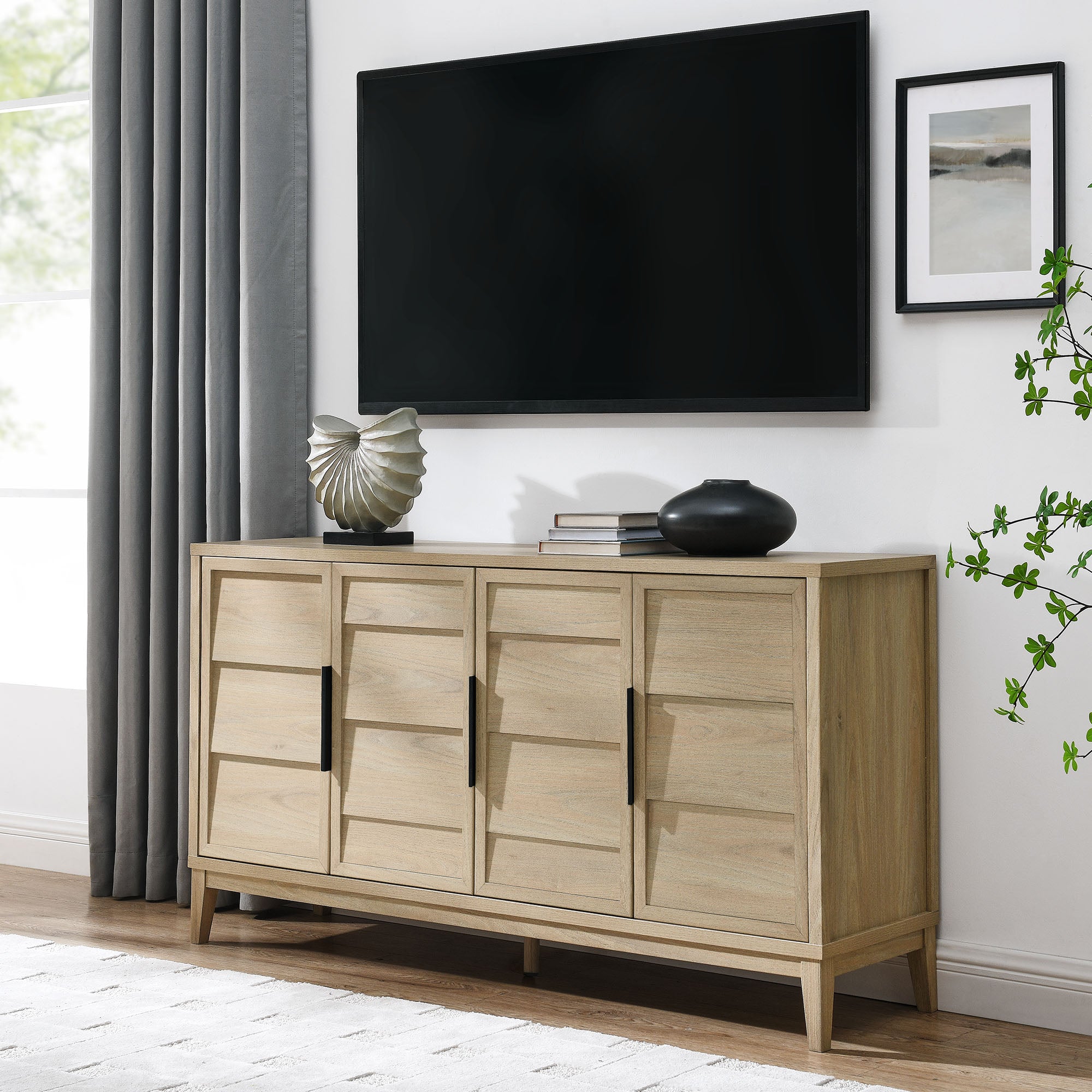 Sinya 4-Door Sideboard, Light Oak