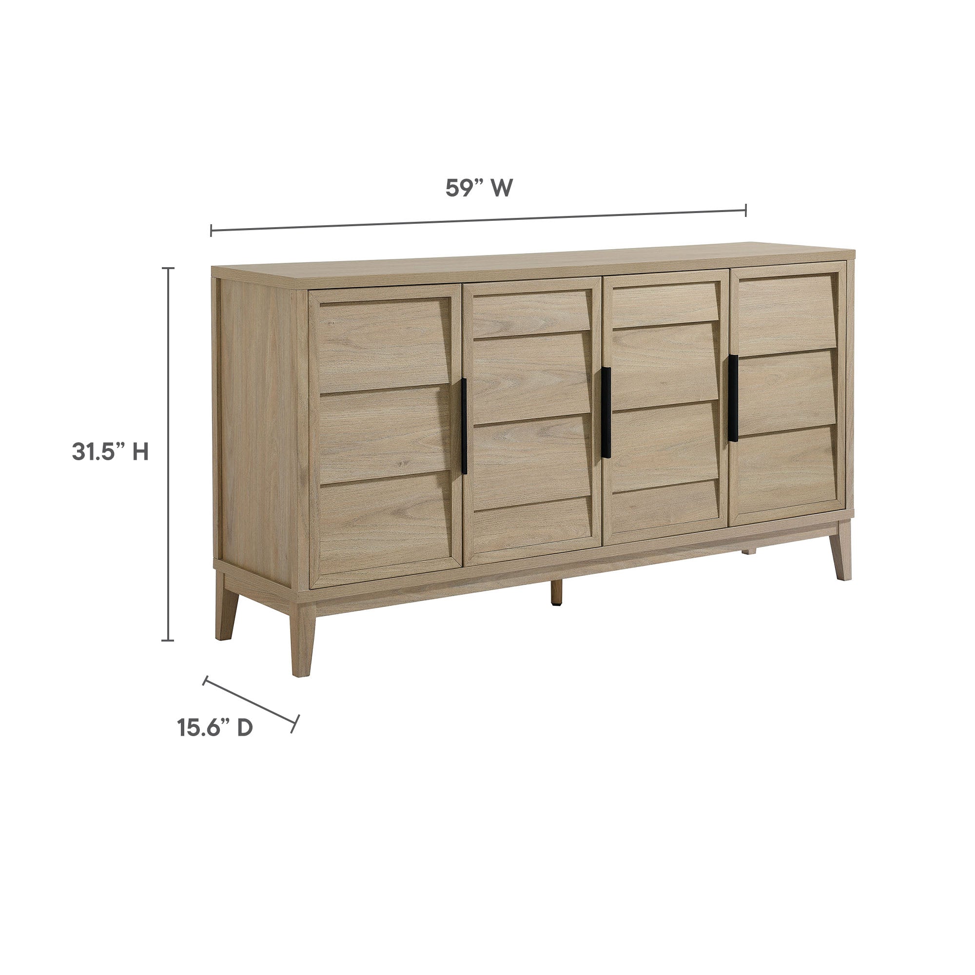 Sinya 4-Door Sideboard, Light Oak