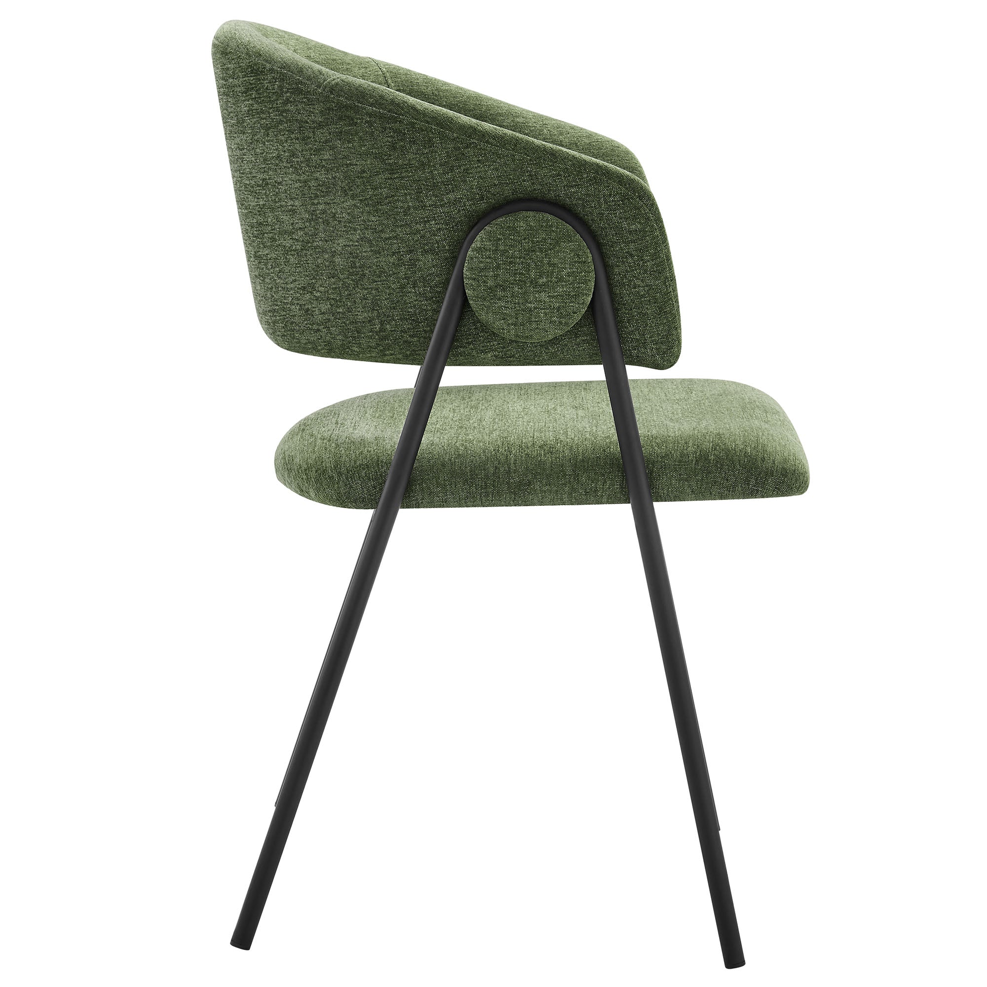 Nella Upholstered Heathered Chenille Dining Chairs Set of 2, Eucalyptus Black