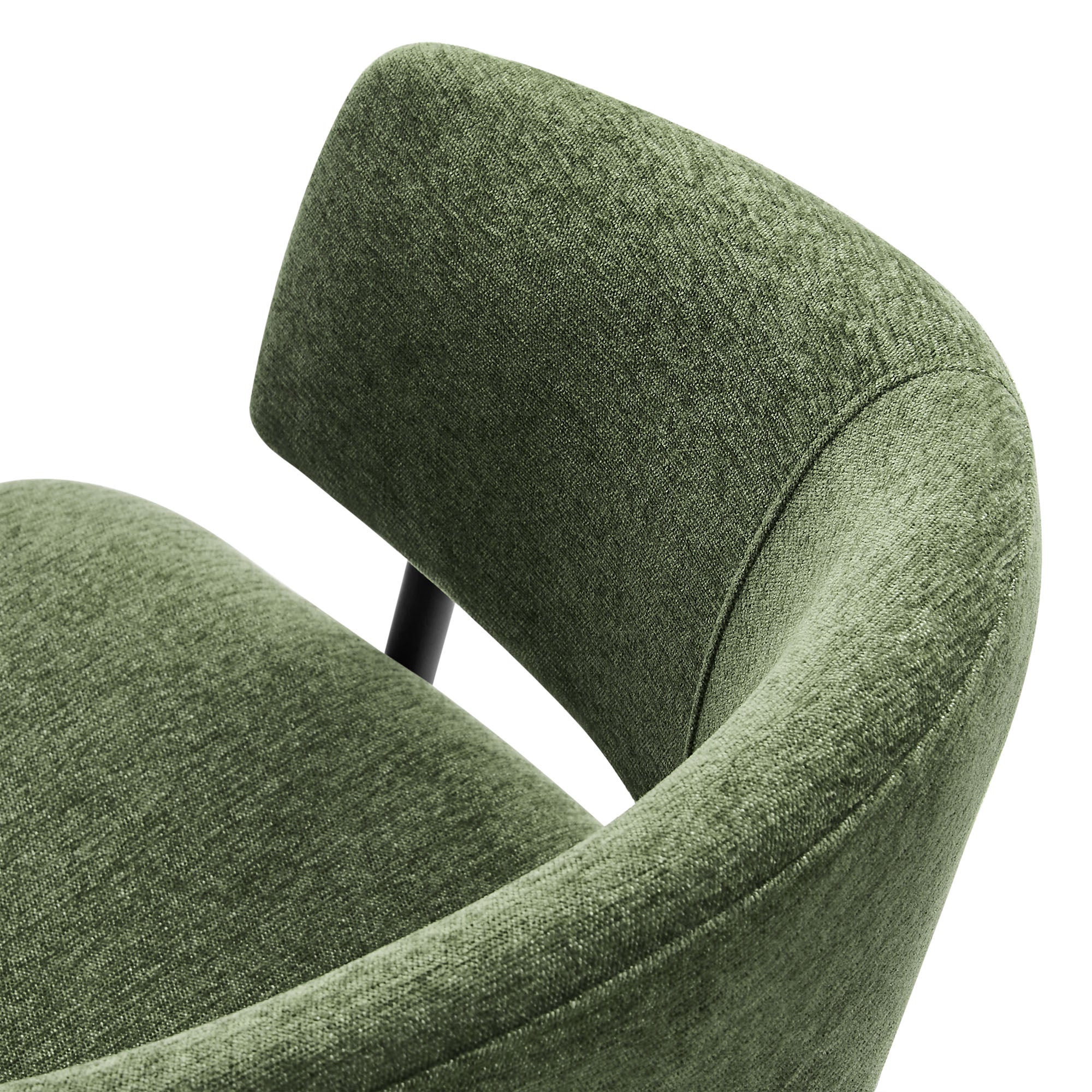 Nella Upholstered Heathered Chenille Dining Chairs Set of 2, Eucalyptus Black