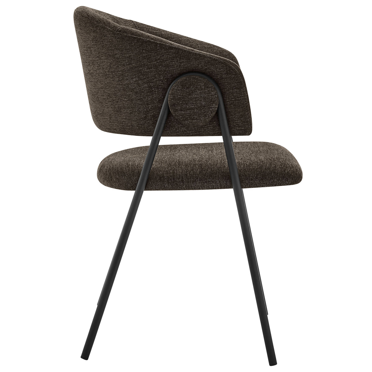 Nella Upholstered Heathered Chenille Dining Chairs Set of 2, Java Black