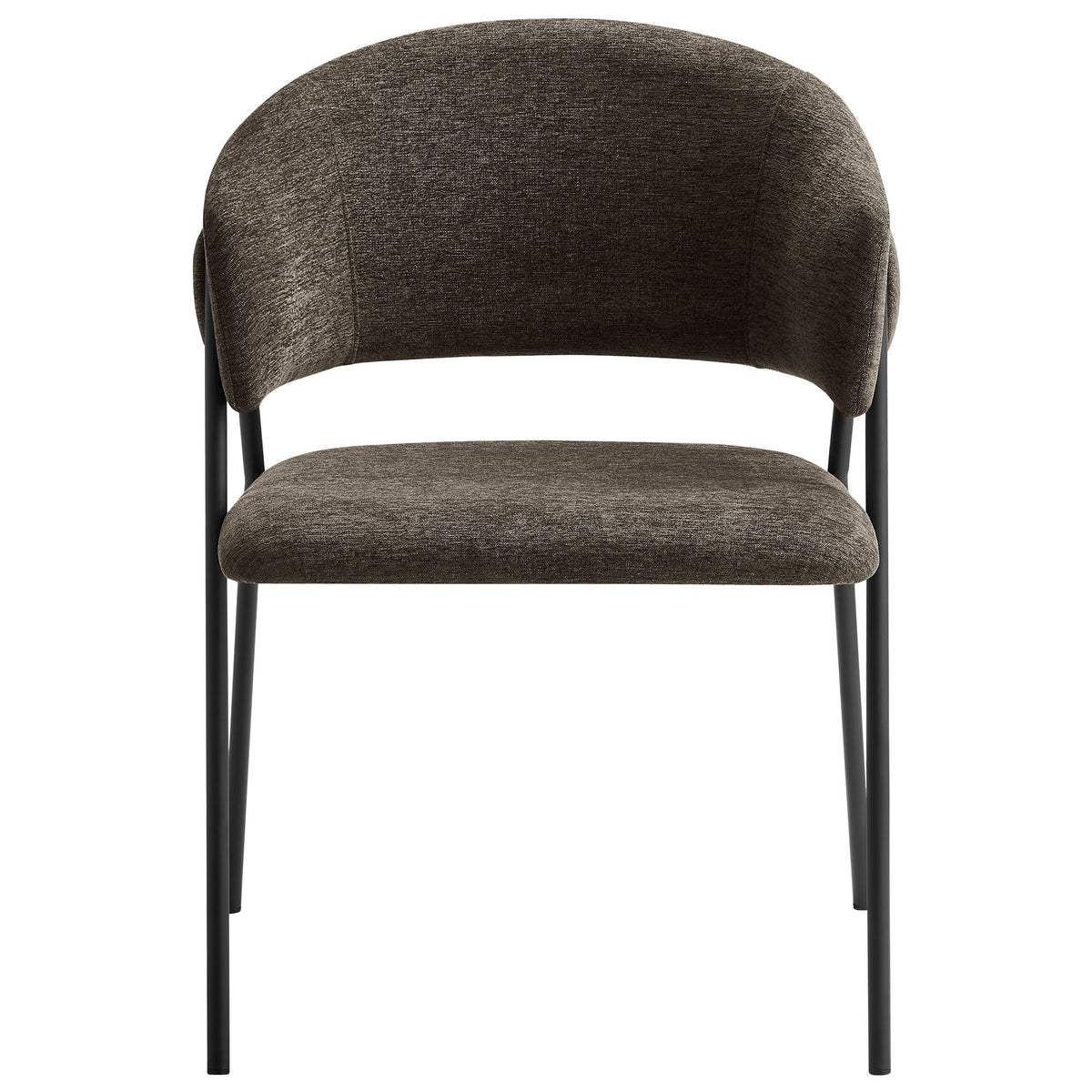 Nella Upholstered Heathered Chenille Dining Chairs Set of 2, Java Black