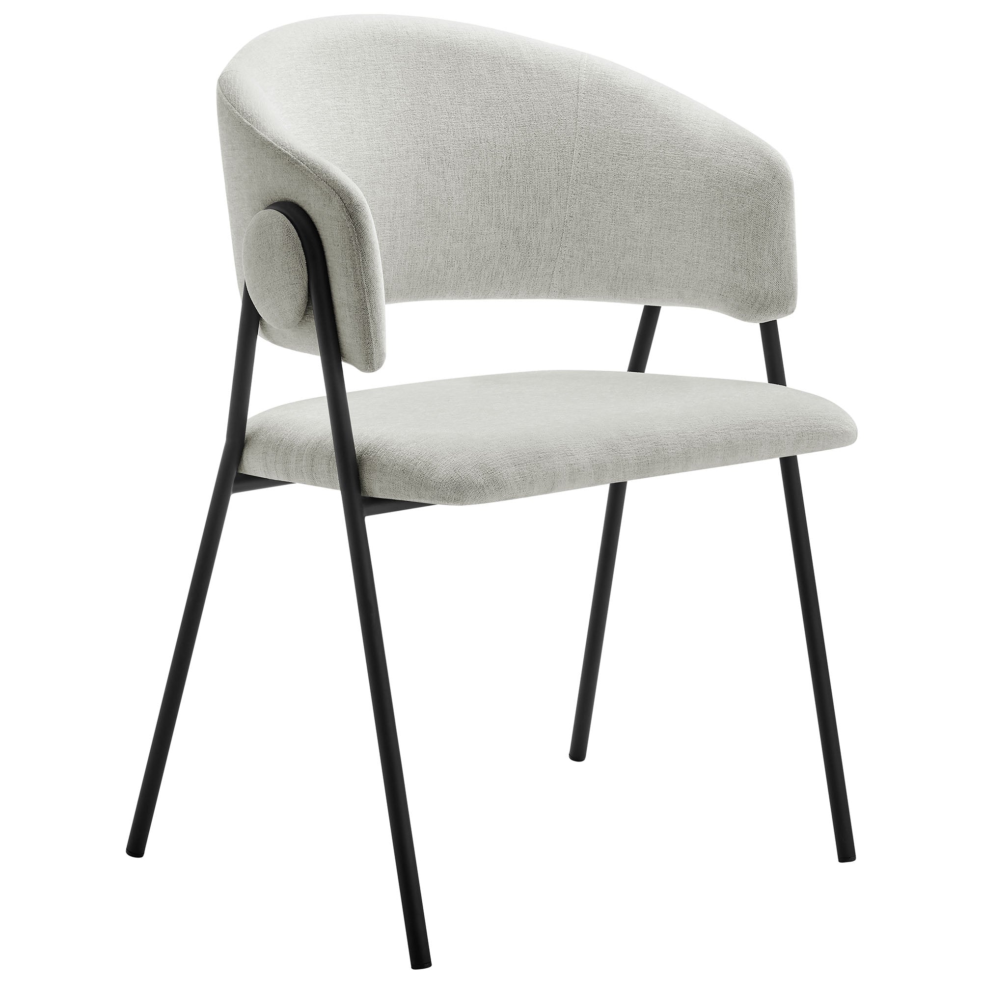 Nella Upholstered Heathered Chenille Dining Chairs Set of 2, Newsprint Black