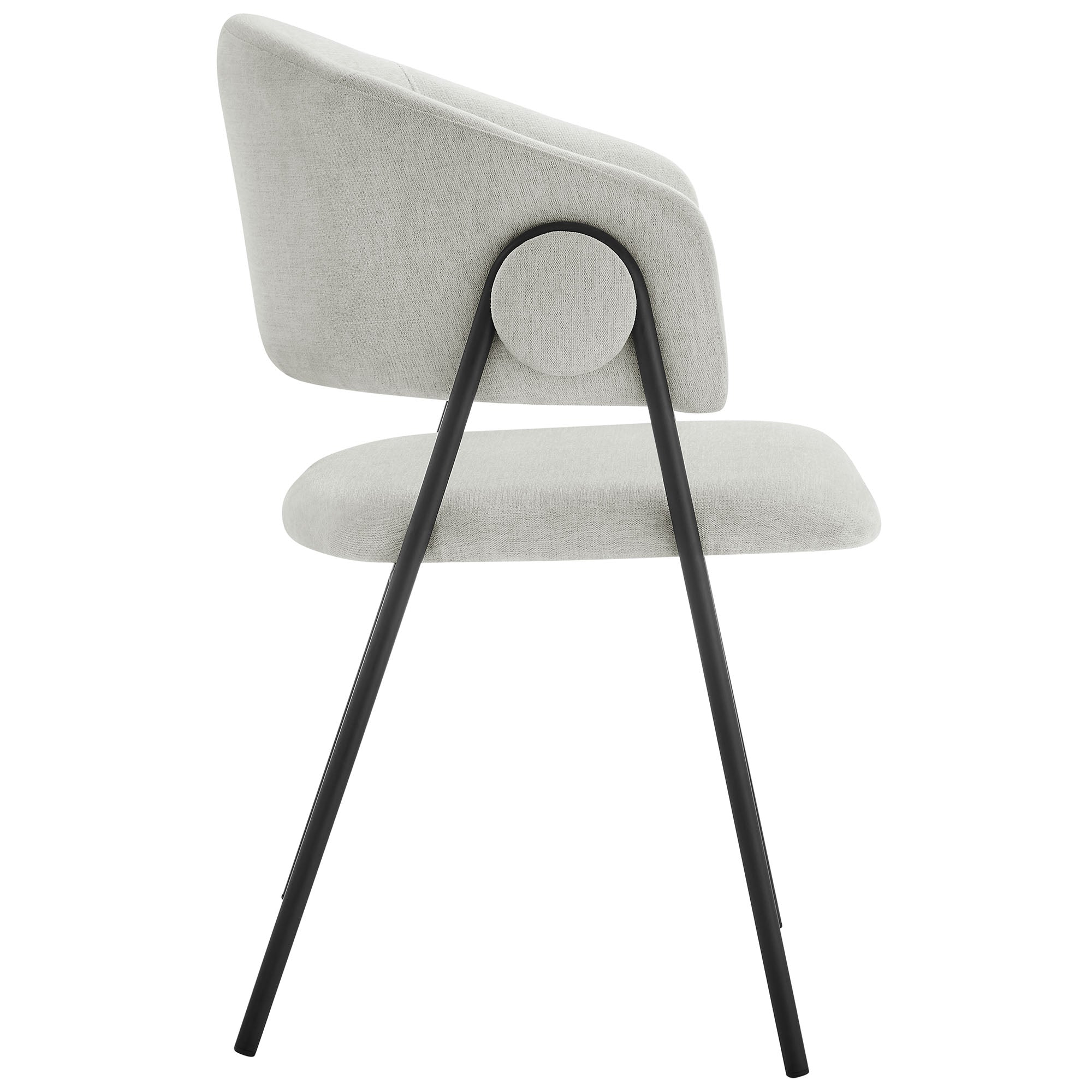 Nella Upholstered Heathered Chenille Dining Chairs Set of 2, Newsprint Black