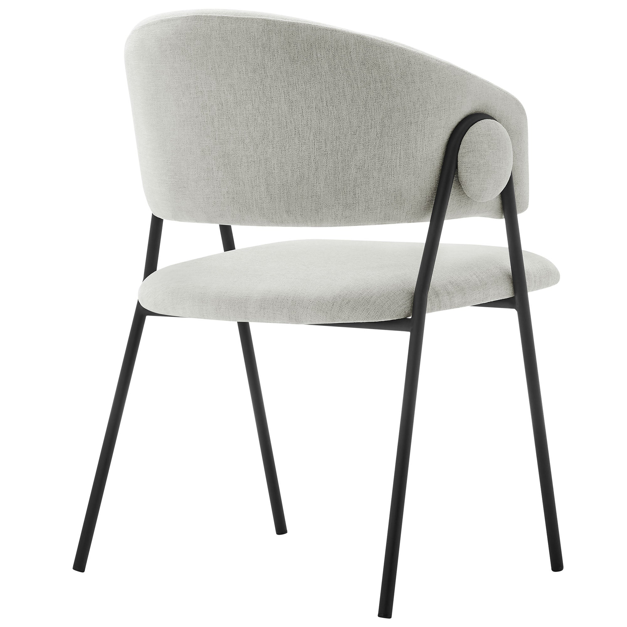 Nella Upholstered Heathered Chenille Dining Chairs Set of 2, Newsprint Black