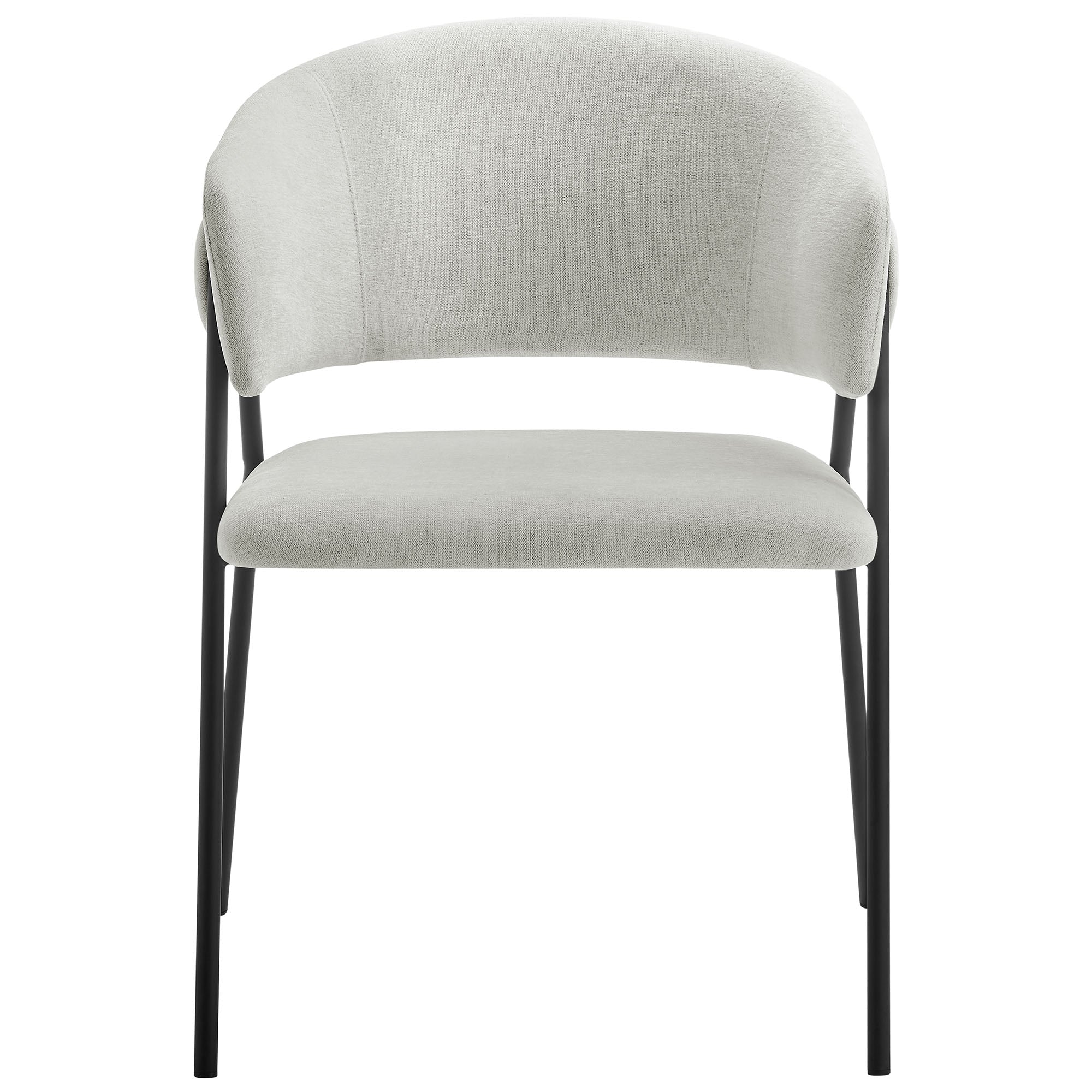 Nella Upholstered Heathered Chenille Dining Chairs Set of 2, Newsprint Black